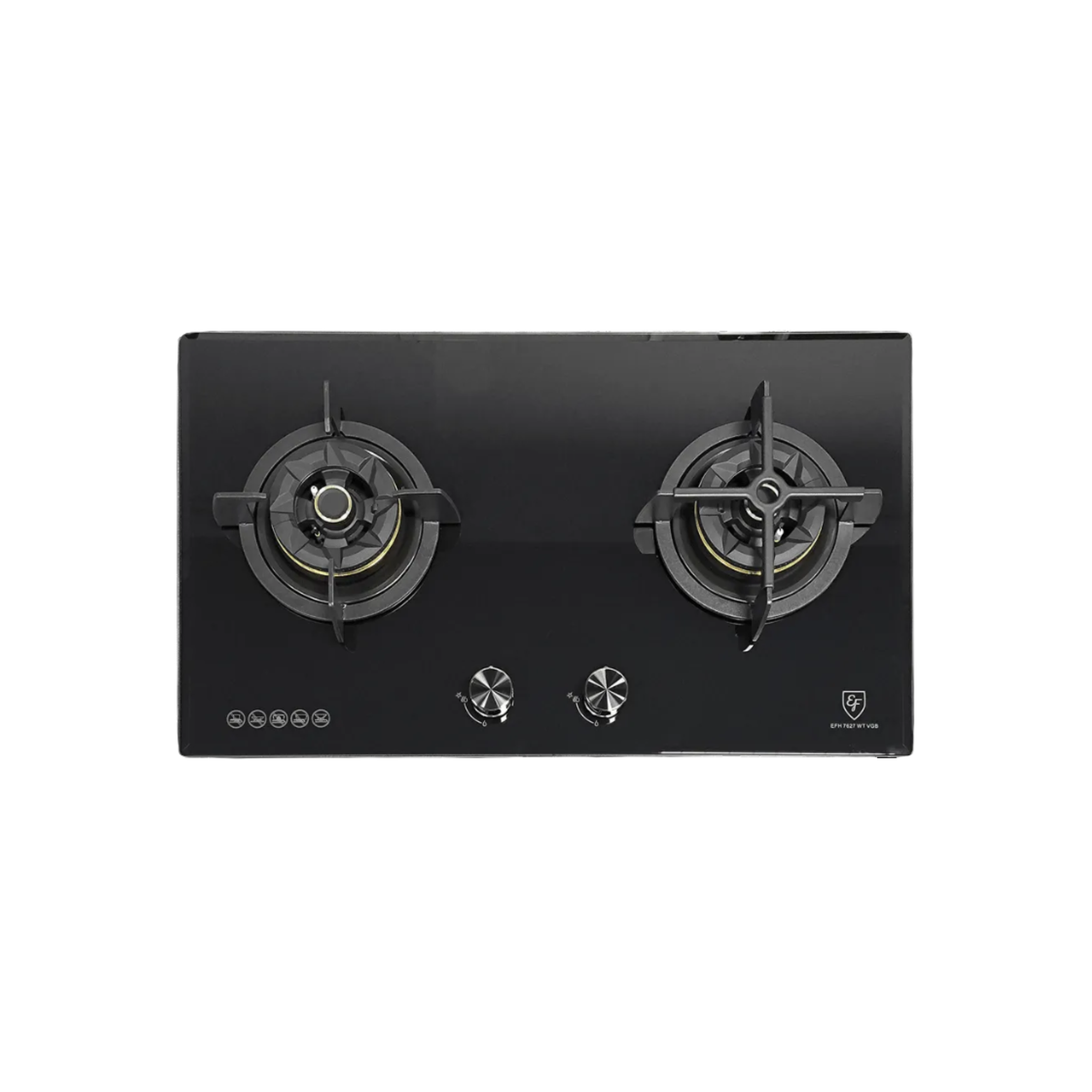 EF EFH7627WTVGB - 78cm Tempered Glass Gas Hob 2 Burners