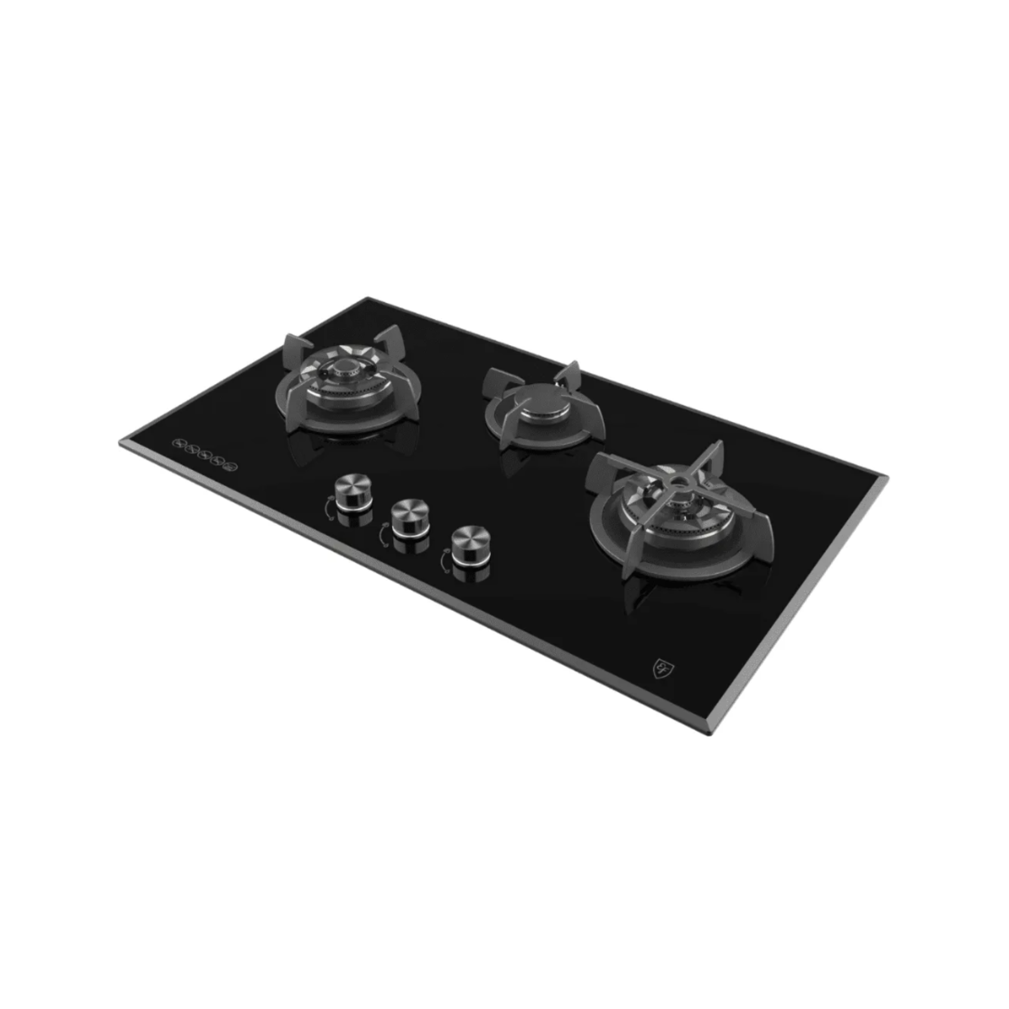 EF EFH9734WTVGB - 88cm Tempered Glass Gas Hob 3 Burners