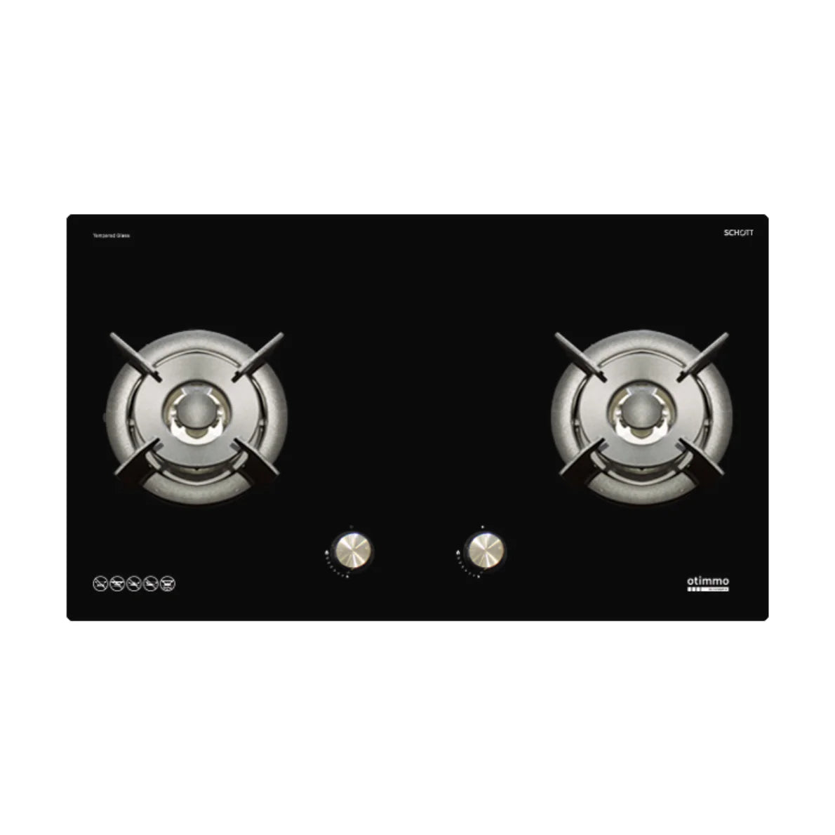EuropAce EBH6281STG - 80cm Built-In Glass Gas Hob 2 Burners