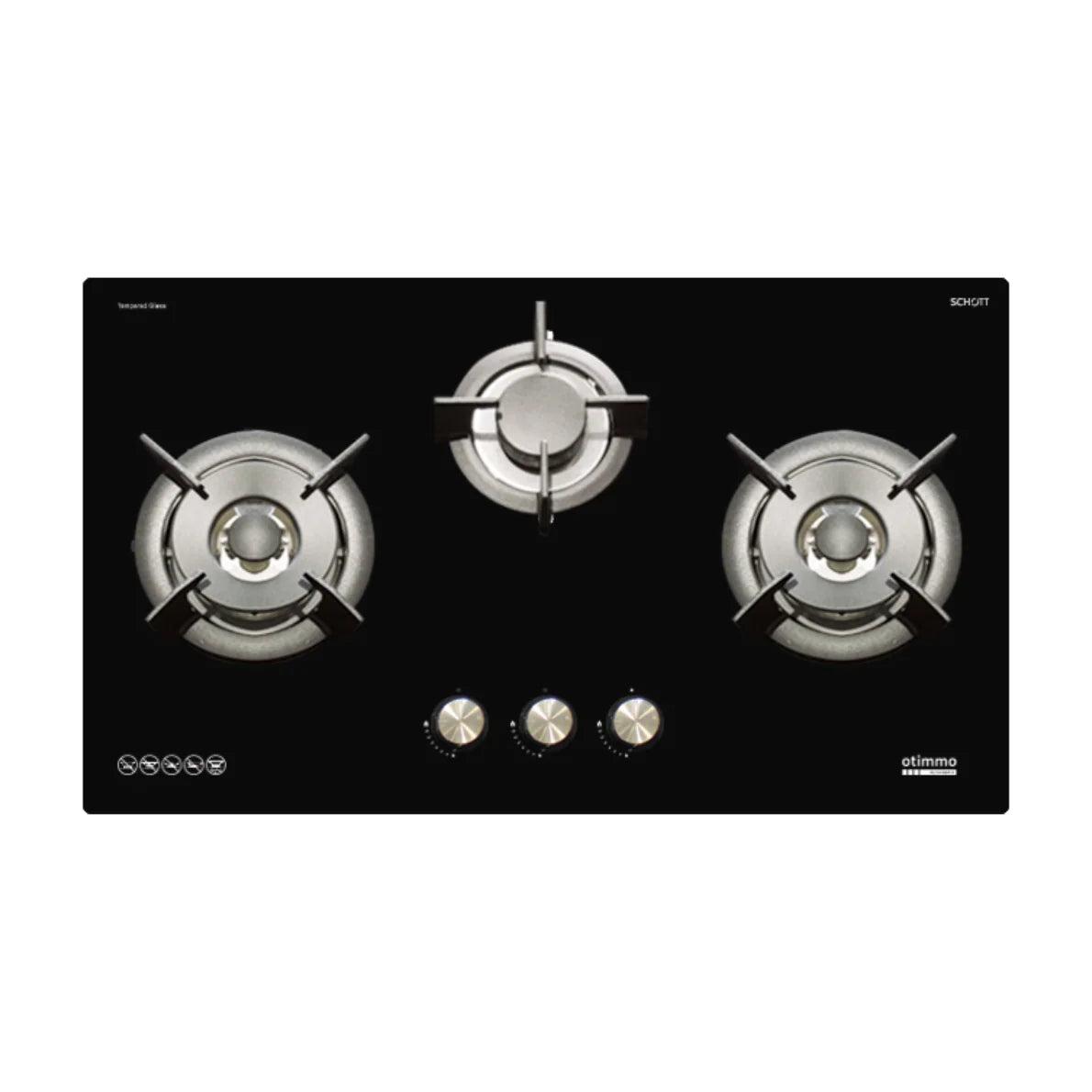 EuropAce EBH6391SLPG - 90cm Built-In Glass Gas Hob 3 Burners