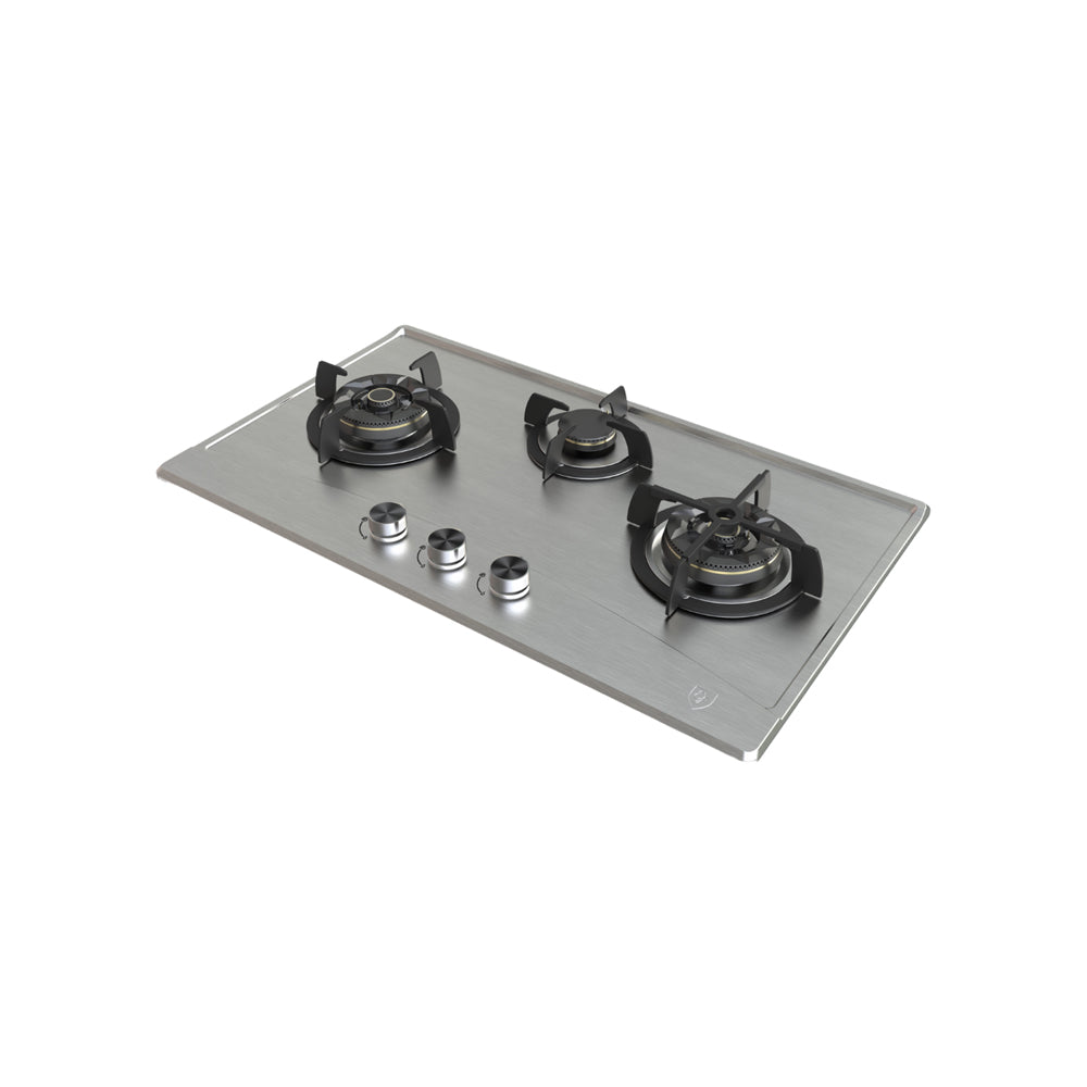 EF EFH3977WTVSB - 86cm Stainless Steel Gas Hob 3 Burners