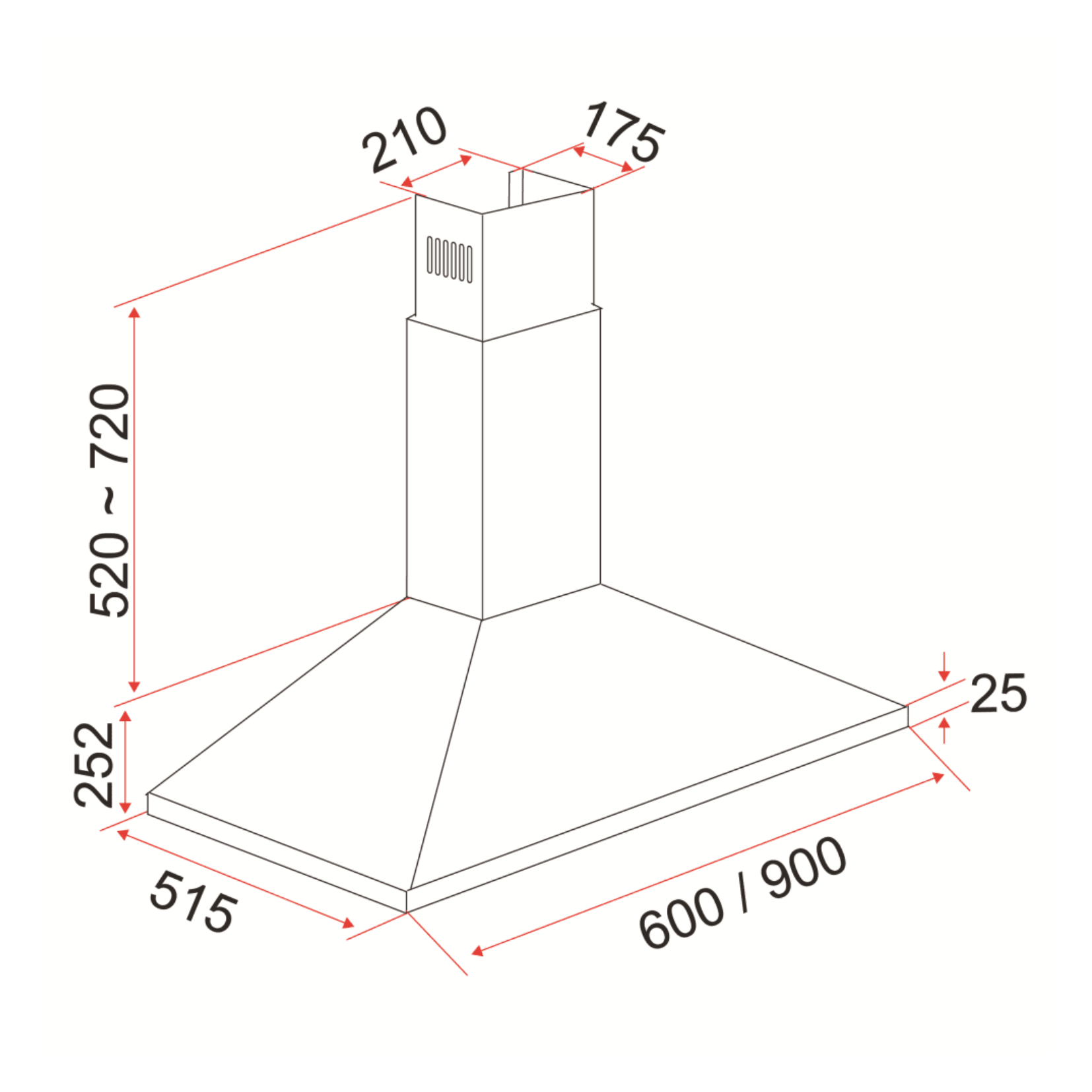 EF CKPREMIO60 - 60cm Stainless Steel Wall-Mounted Hood