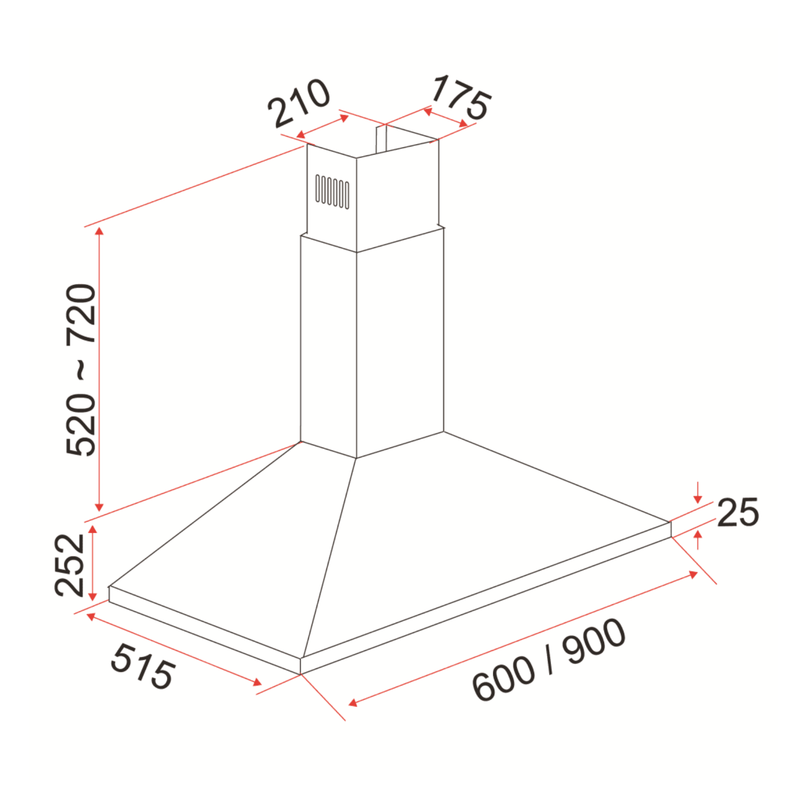 EF CKPREMIO90 - 90cm Stainless Steel Wall Mounted Hood