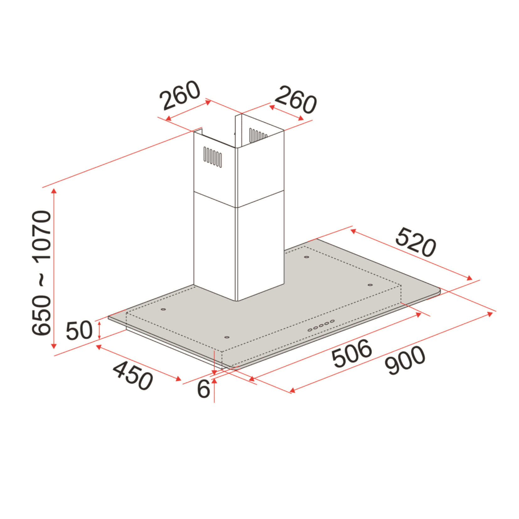 EF CKSTILE - 90cm Stainless Steel Wall Mounted Hood