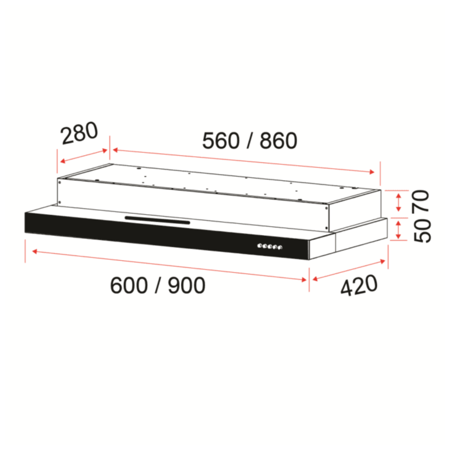 EF EFCH 6202 HM SSL - 60cm Semi Integrated Hood