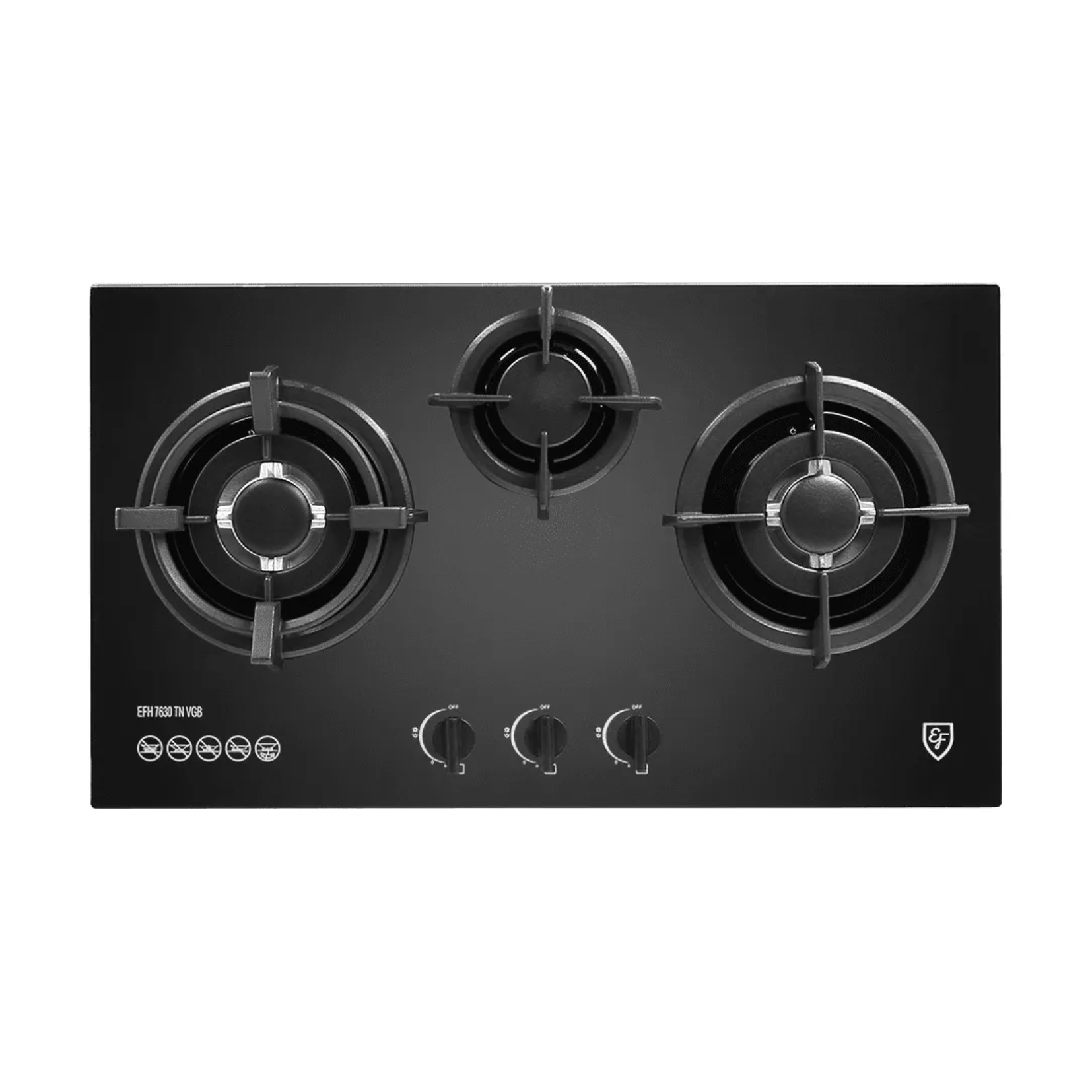 EF EFH7630TNVGB - 73cm Gas Hob 3 Burners