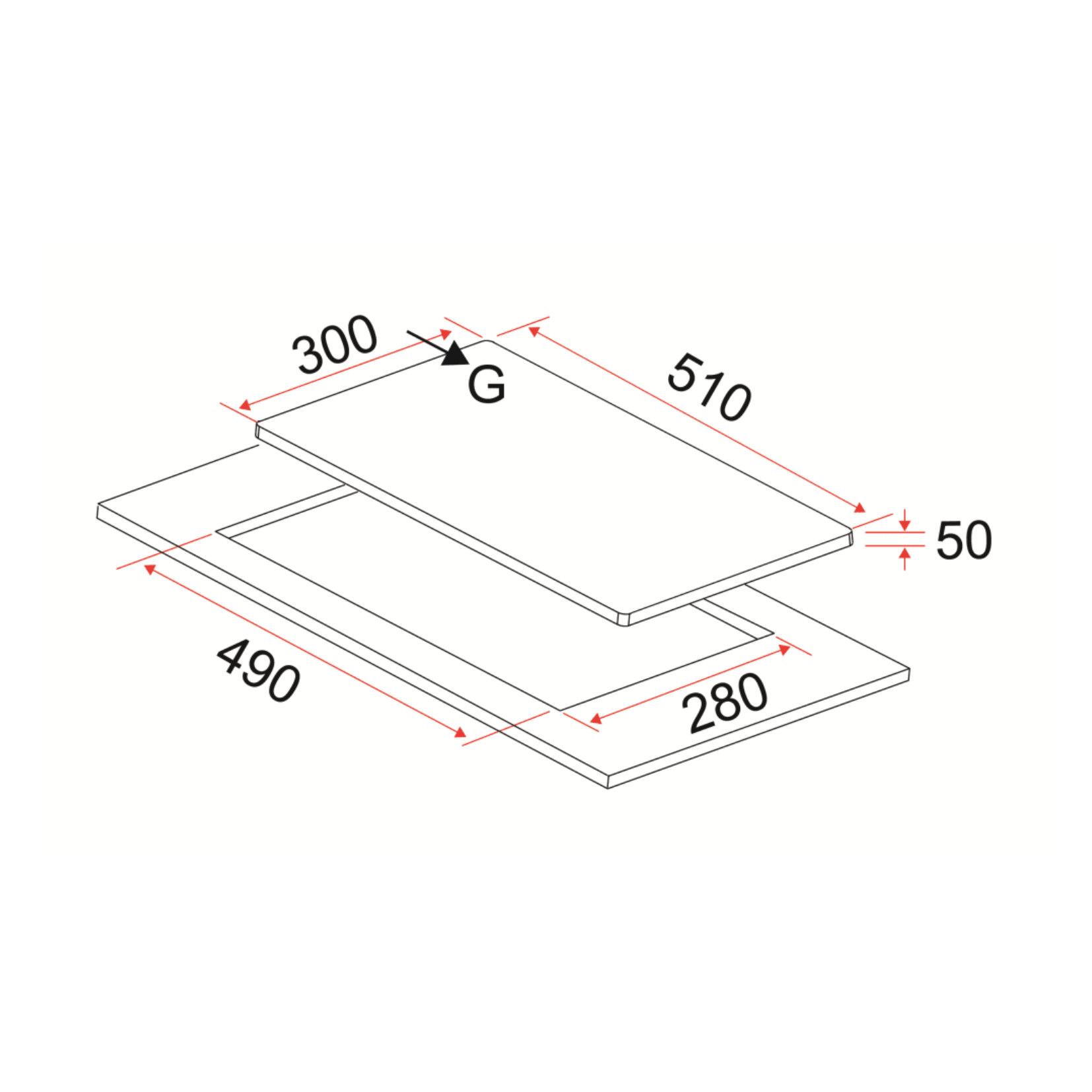 EF HBAG130VSA - 30cm Gas Hob 1 Burners