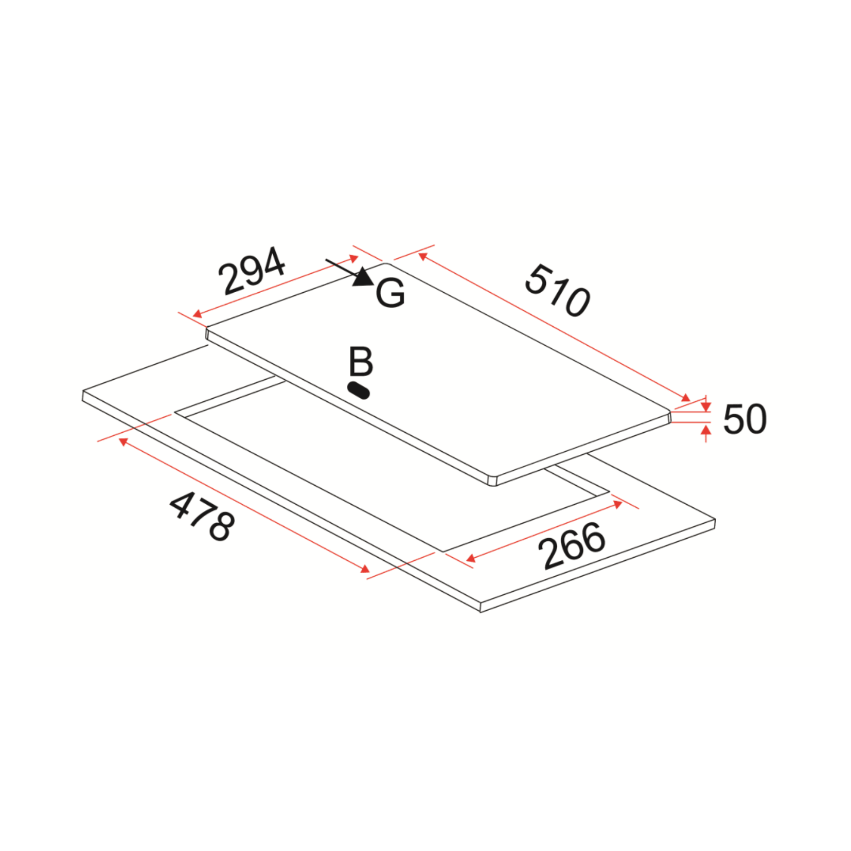 EF HBAG3010TN - 30cm Gas Hob 1 Burners