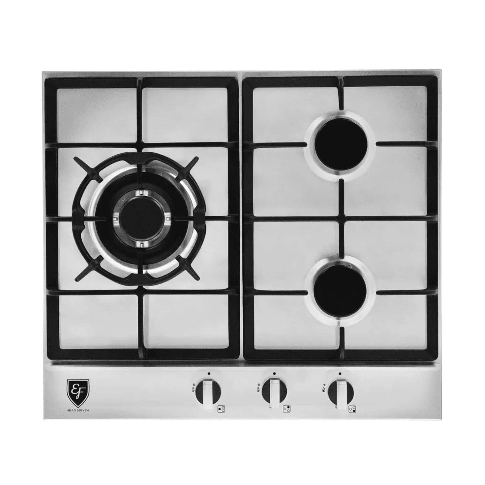 EF HBAG360VSA - 58cm Gas Hob 3 Burners