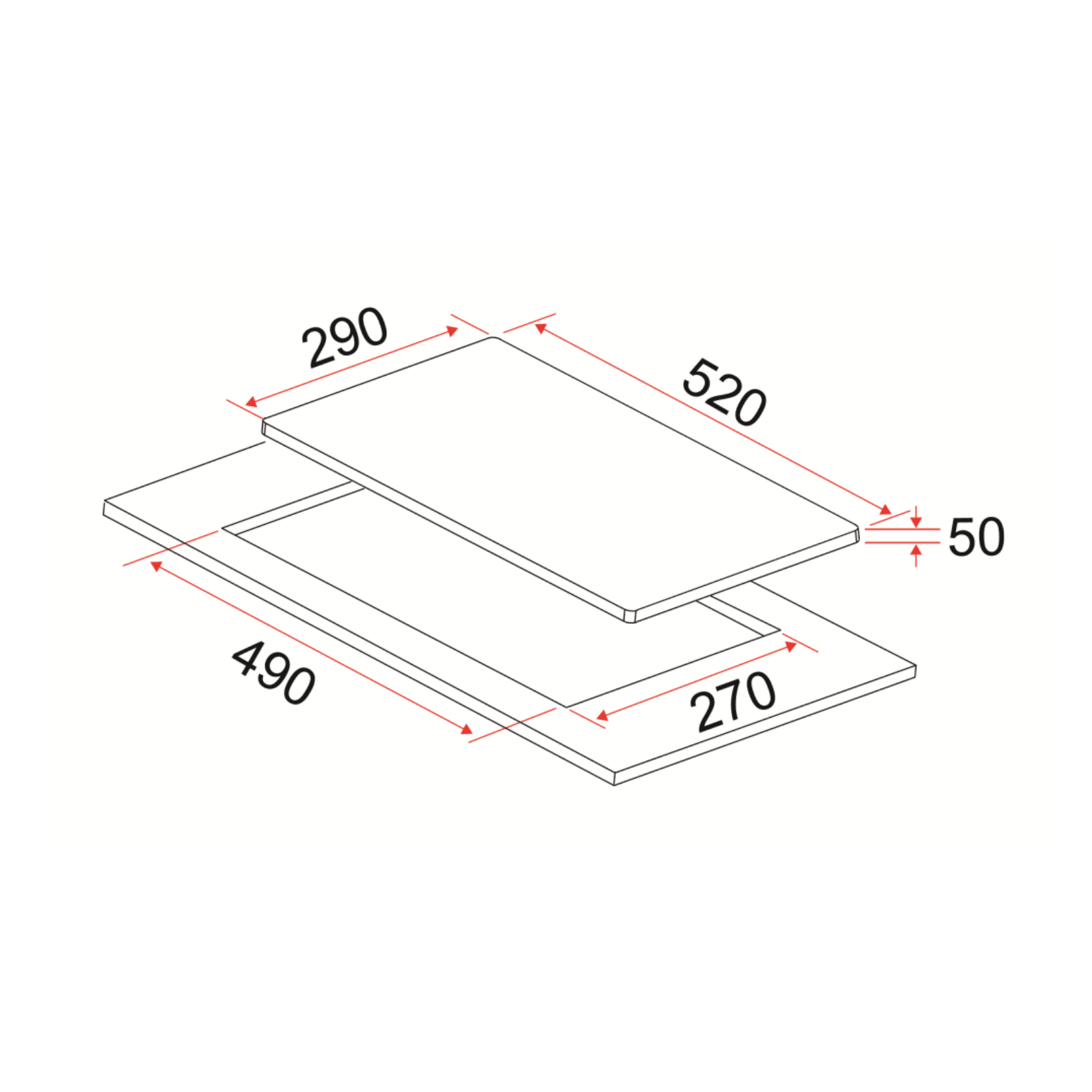 EF HBAV231A - 30cm Ceramic Hob 2 Burners