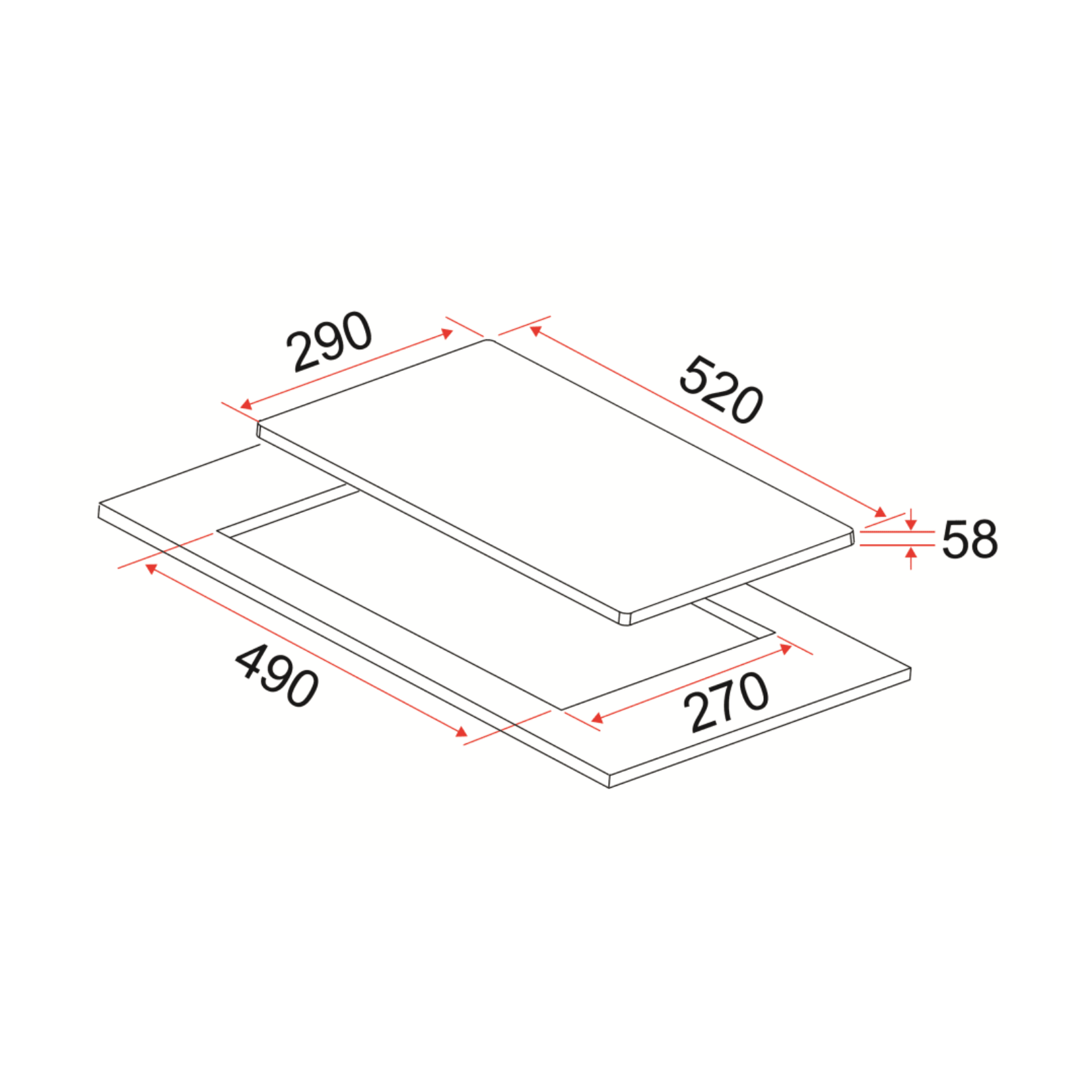 EF HBBI292A - 30cm Induction Hob 2 Burners