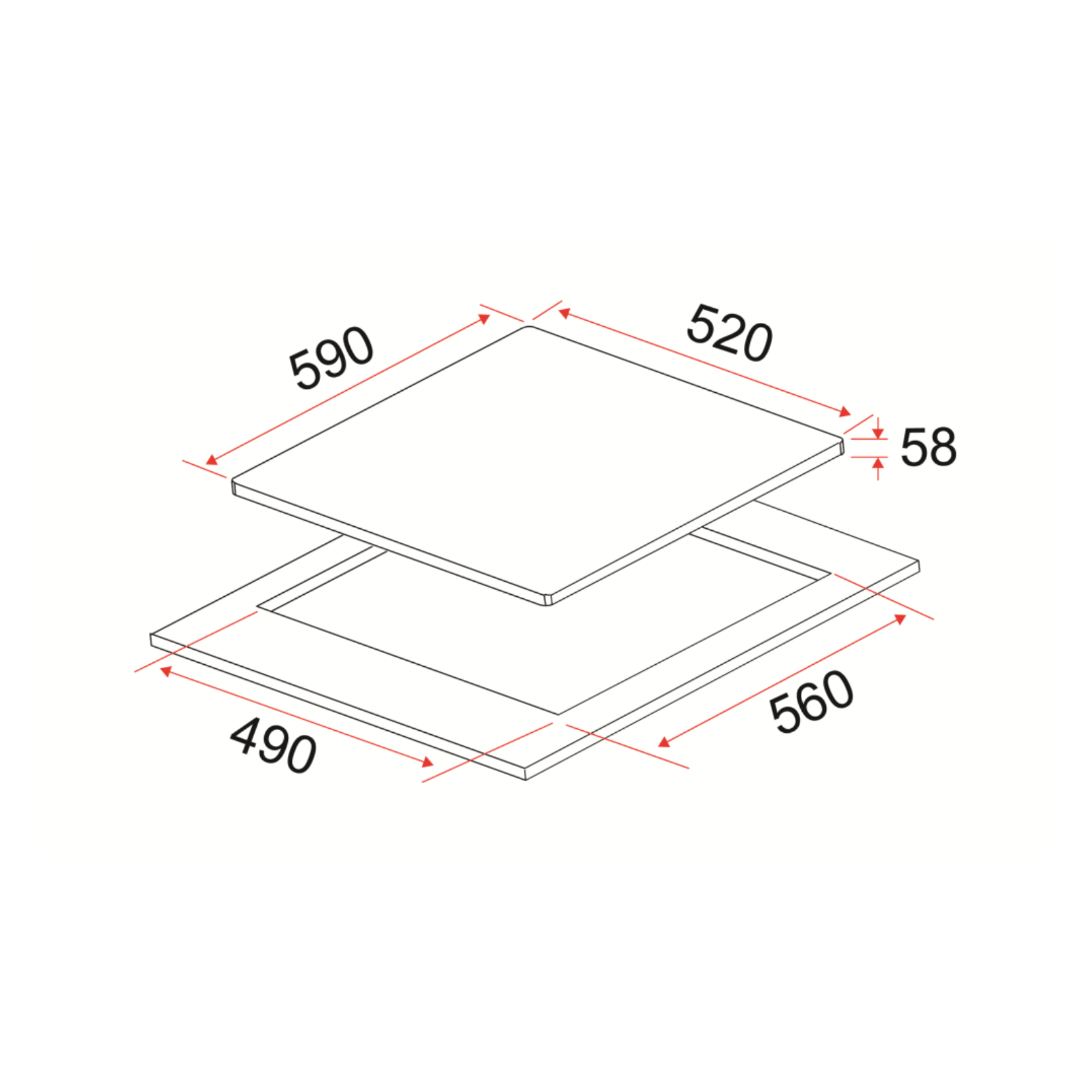 EF HBBI583A - 60cm Induction Hob 4 Burners