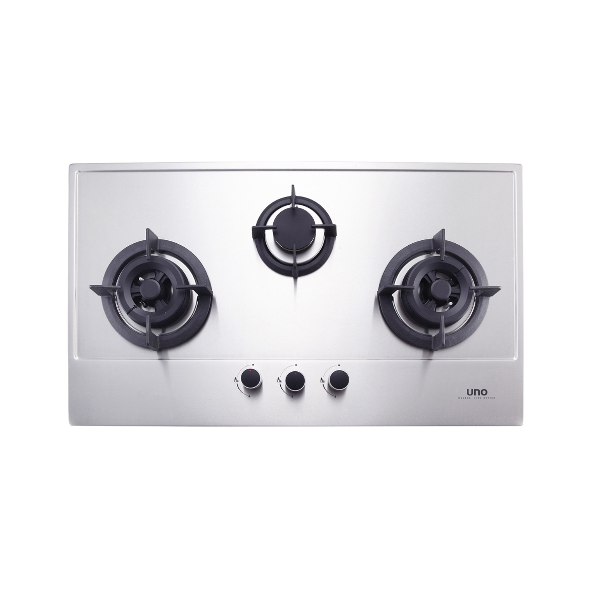 Uno US 8603TRSV - 86cm Stainless Steel Gas Hob 3 Burners