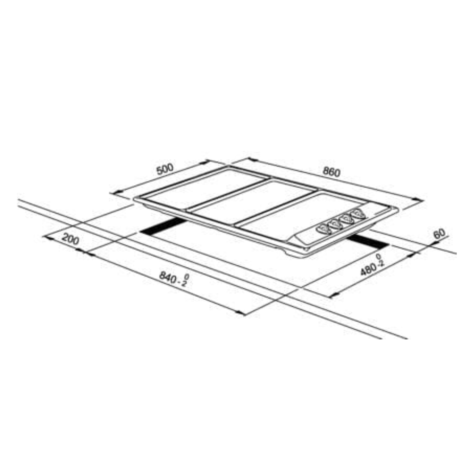 Elba EHS 935D1 SB - 90cm Stainless Steel Gas Hob 3 Burners