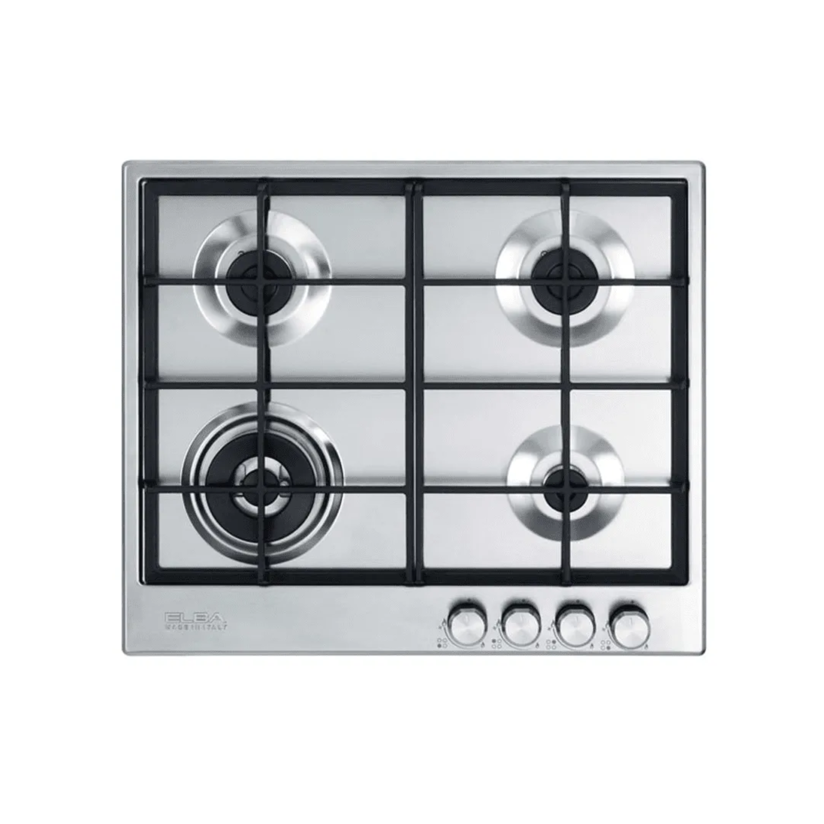 Elba ELIO 65-445D1 - 60cm Stainless Steel Gas Hob 4 Burners