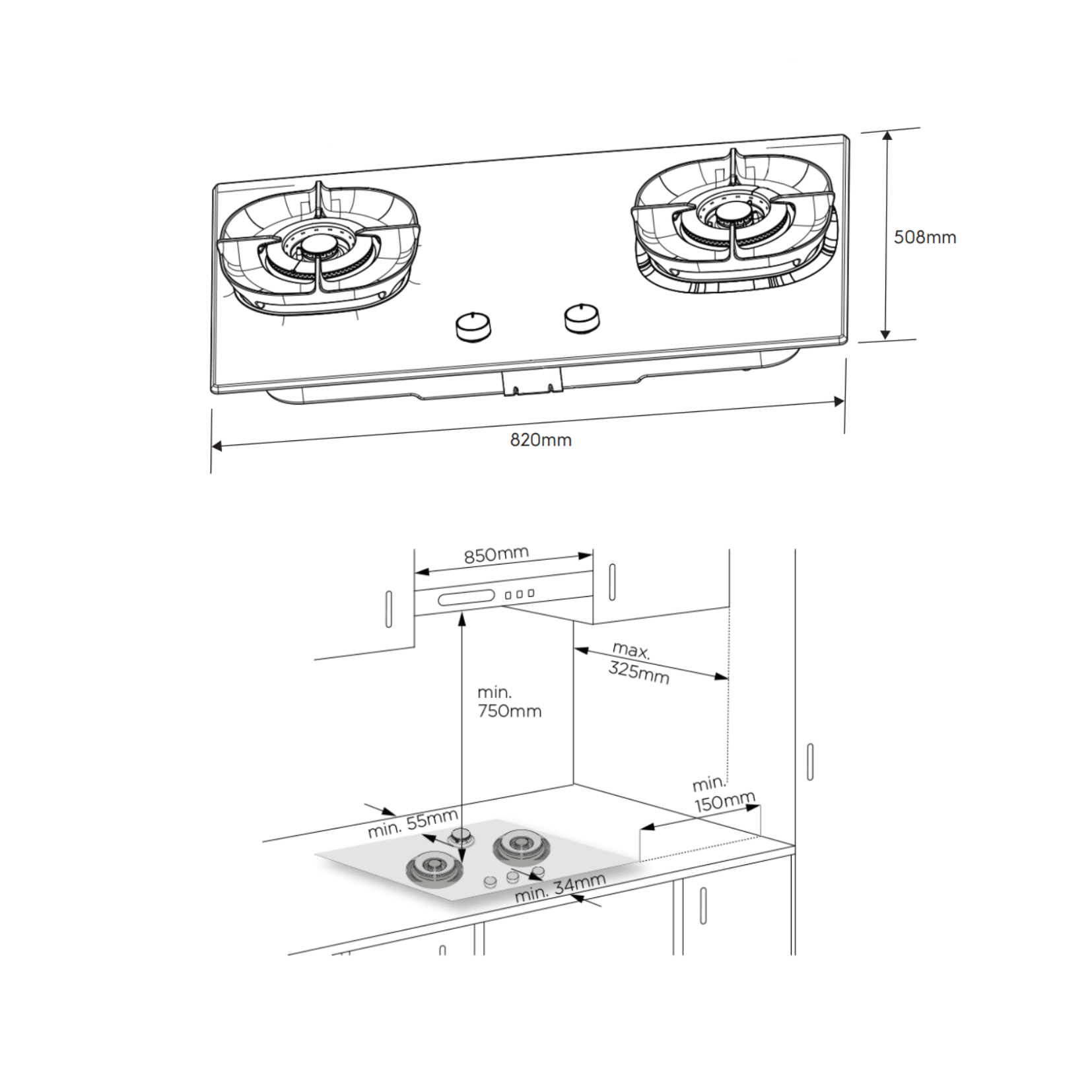 Electrolux EHG8351SCP - 82cm Stainless Steel Gas Hob 3 Burners