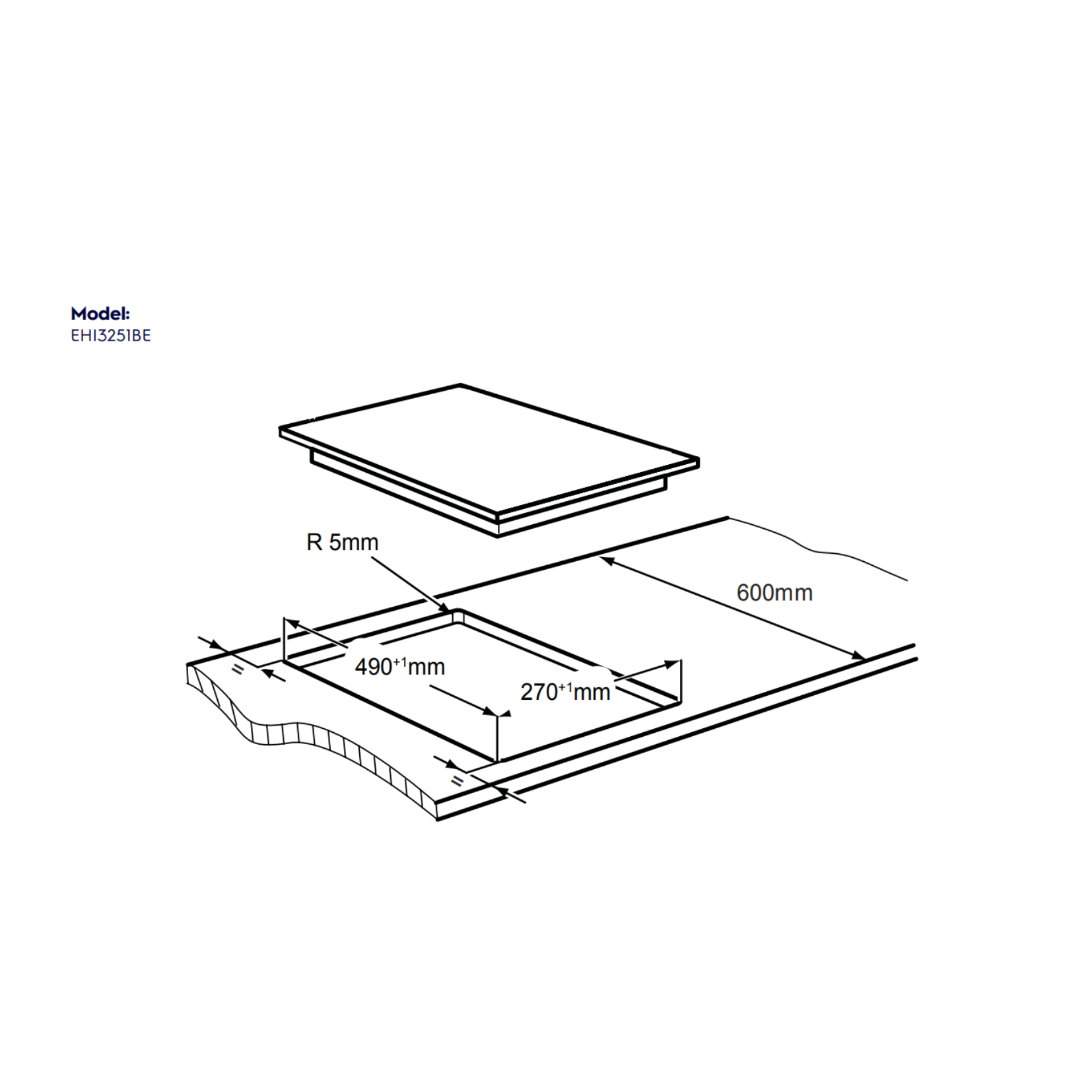 Electrolux EHI3251BE - 30cm Induction Hob 2 Burners