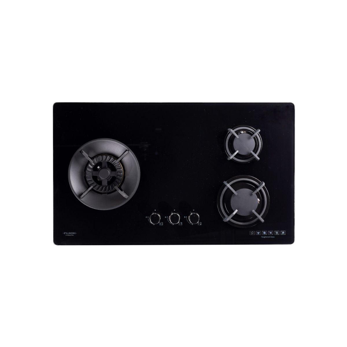 Fujioh FH-GS5030 SVGL - 88cm Tempered Glass Gas Hob 3 Burners
