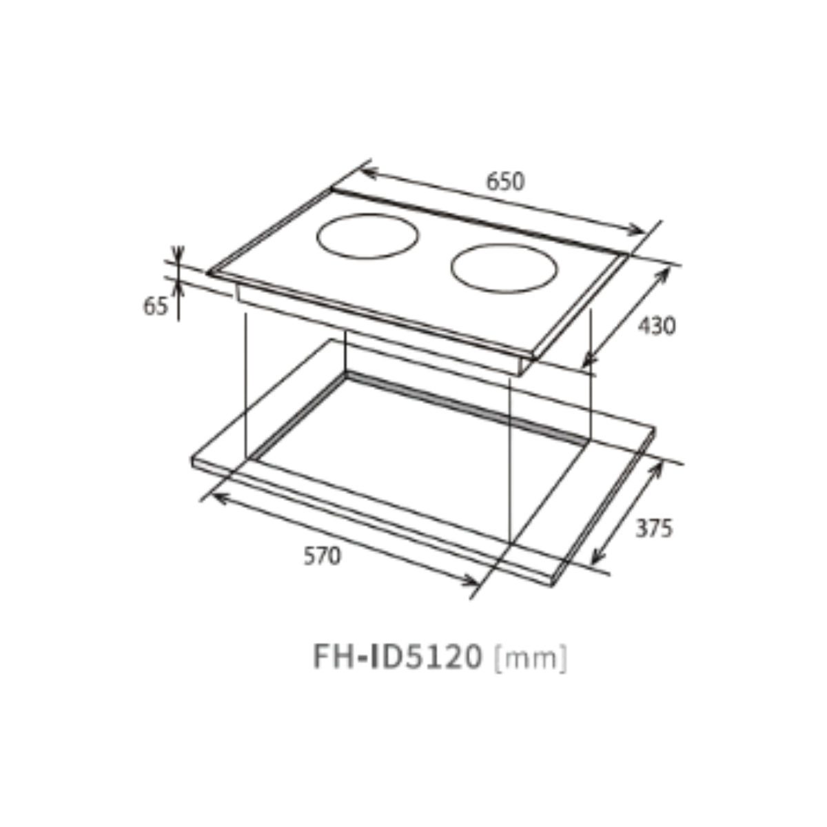 Fujioh  FH-ID5120 - 65cm Induction Hob 2 Burners