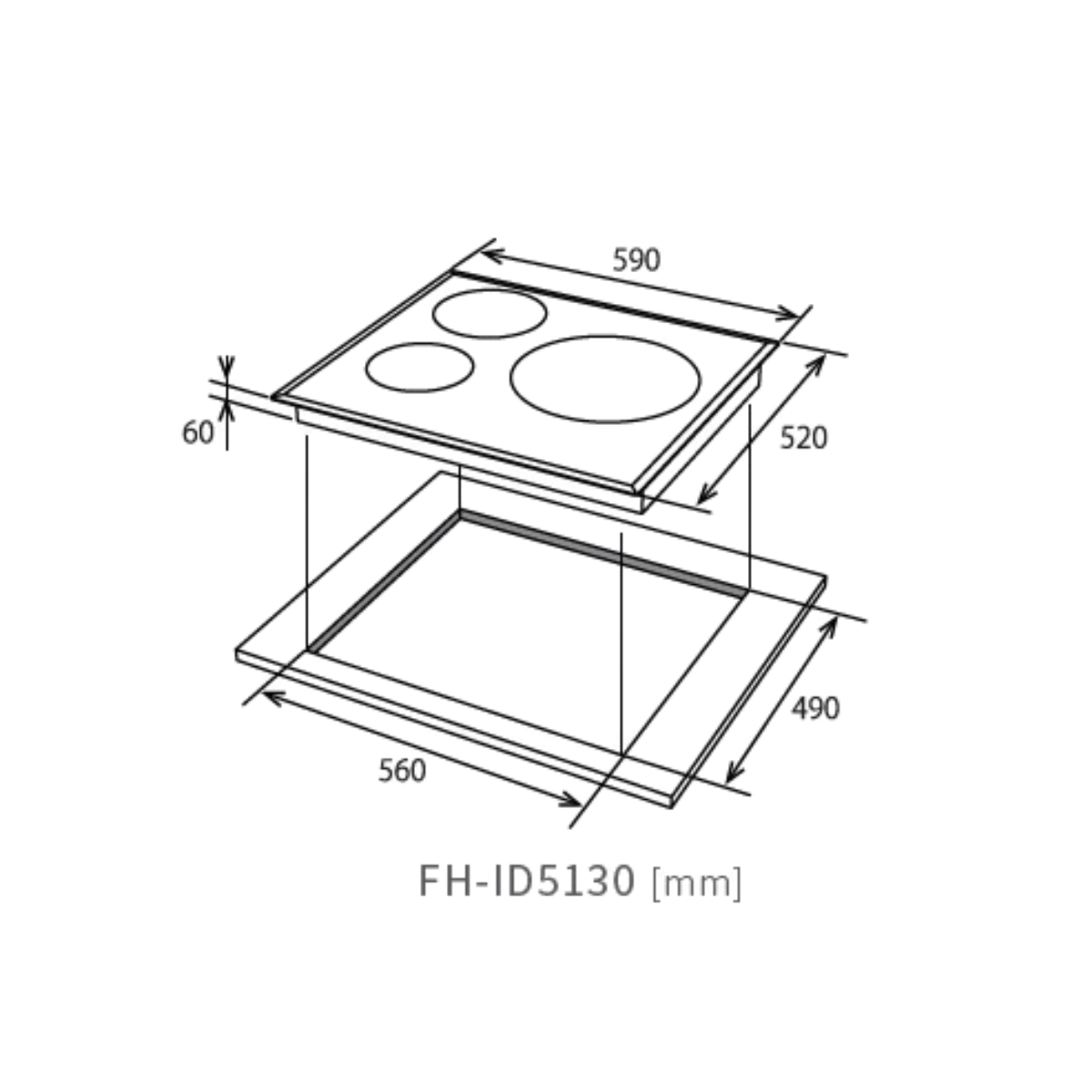 Fujioh FH-ID5130 - 59cm Induction Hob 3 Burners