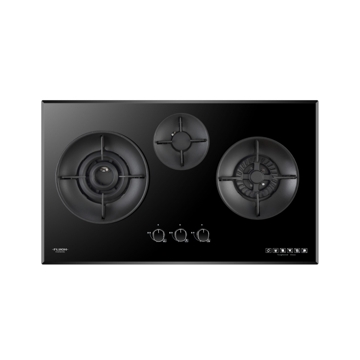 Fujioh FH-GS7030 SVGL - 88cm Tempered Glass Gas Hob 3 Burners