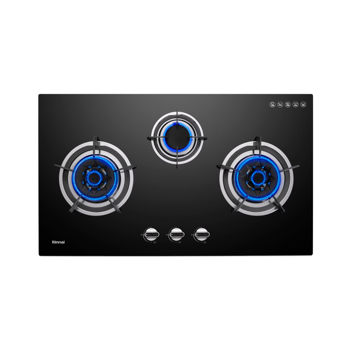 Rinnai RB-983G - 88cm Tempered Glass Gas Hob 3 Burners