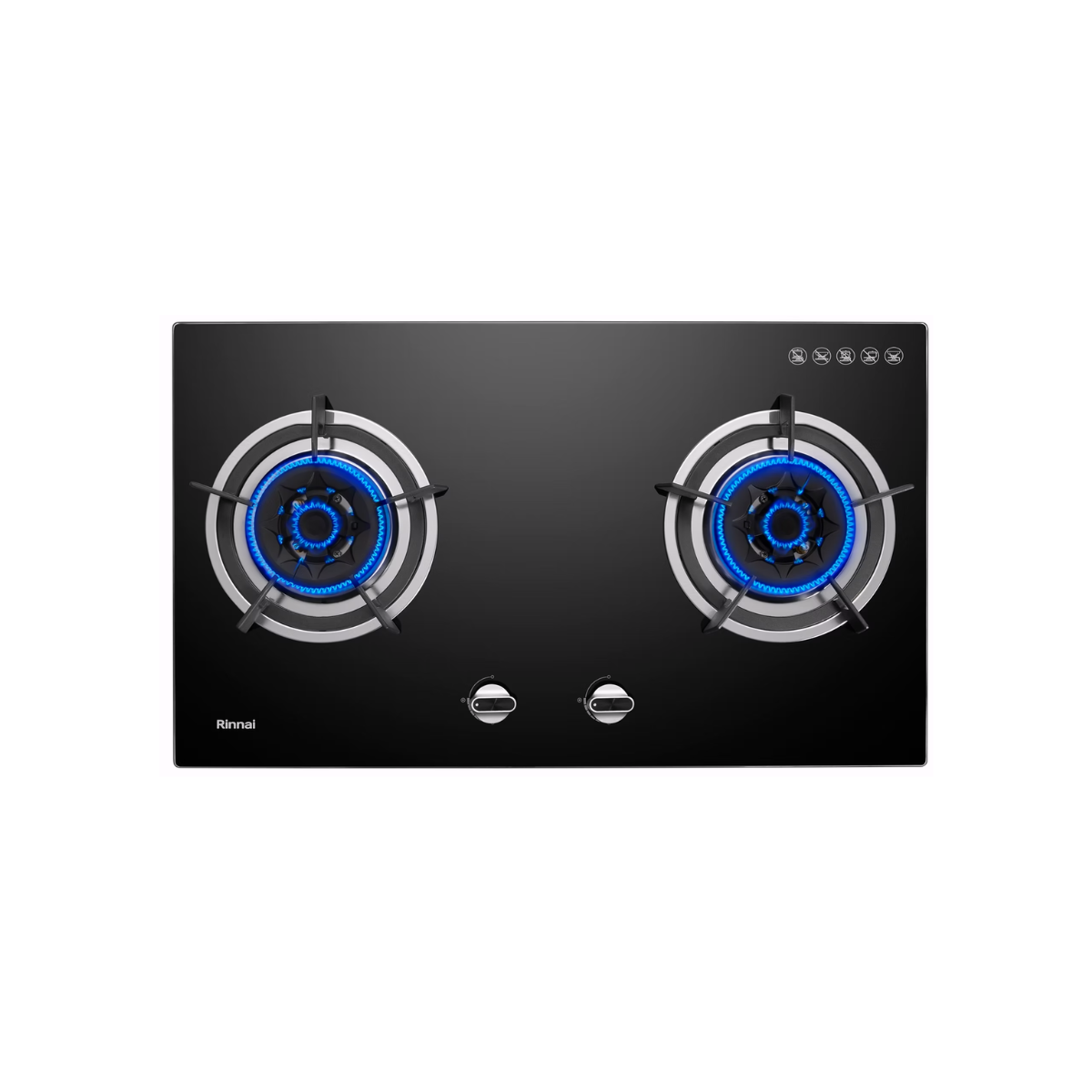 Rinnai RB-782G - 78cm Tempered Glass Gas Hob 2 Burners