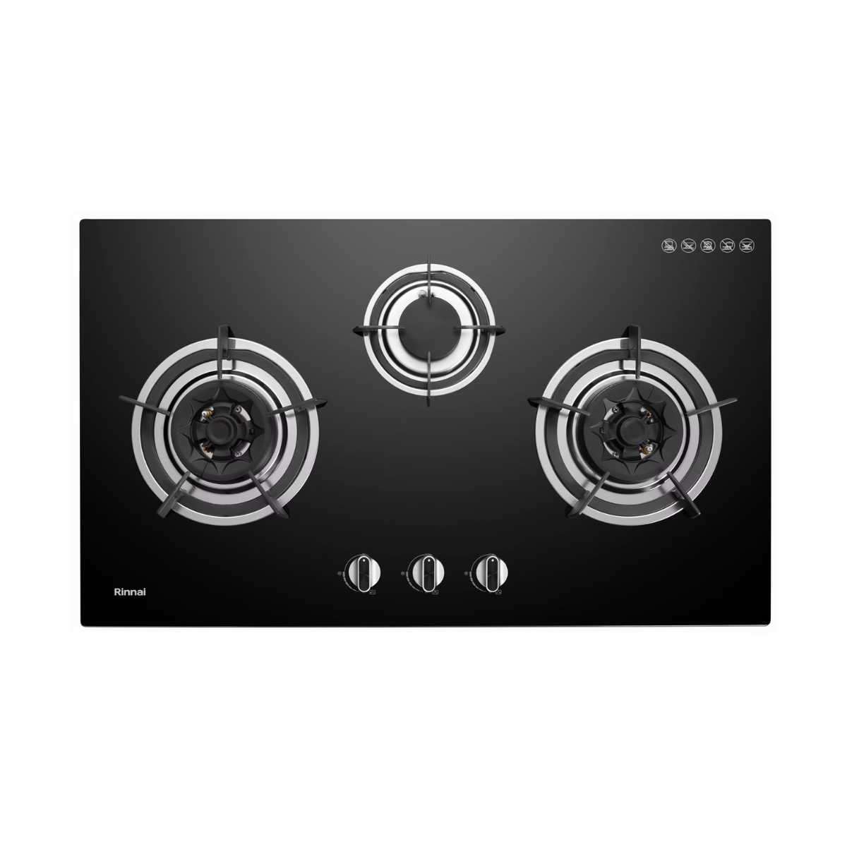 Rinnai RB-983G - 88cm Tempered Glass Gas Hob 3 Burners