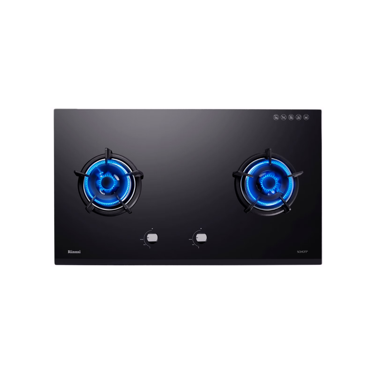 Rinnai RB-92G - 88cm Tempered Glass Gas Hob 2 Burners