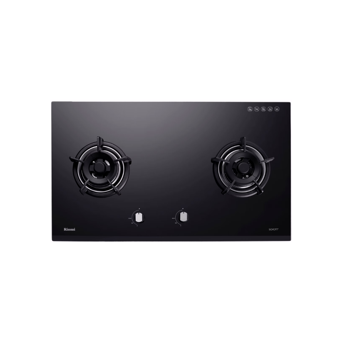 Rinnai RB-92G - 88cm Tempered Glass Gas Hob 2 Burners