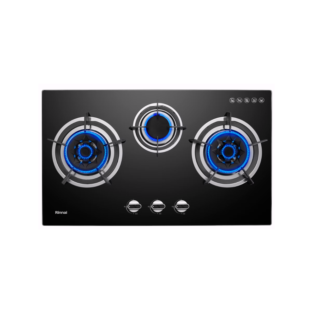 Rinnai RB-783G - 78cm Tempered Glass Gas Hob 3 Burners