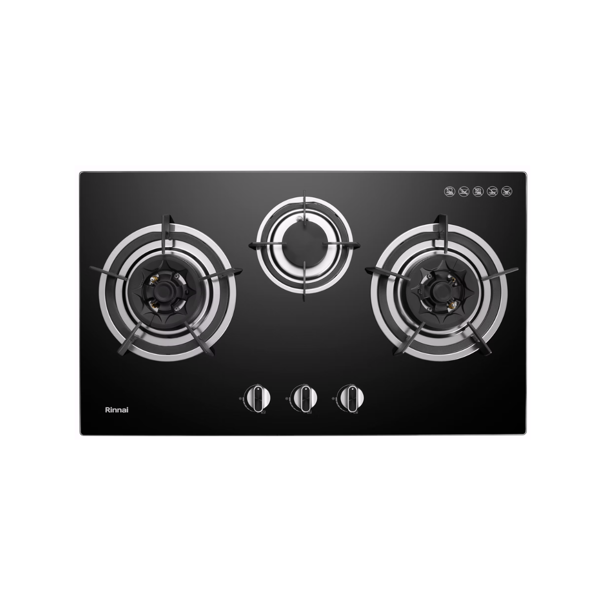 Rinnai RB-783G - 78cm Tempered Glass Gas Hob 3 Burners