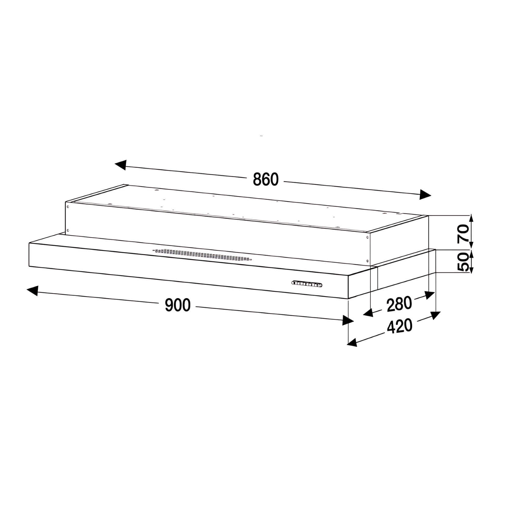 Hafele H422.9.3 - 90cm Integrated Hood