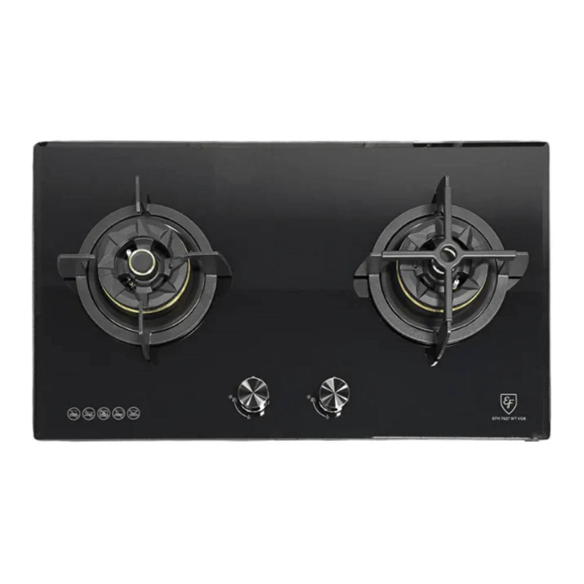 EF EFH7627WTVGB - 78cm Tempered Glass Gas Hob 2 Burners