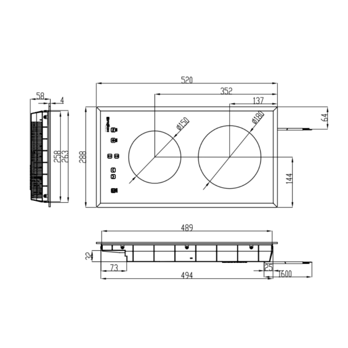 Fujioh FH-ID5125 Domino Induction Hob 2 Burners