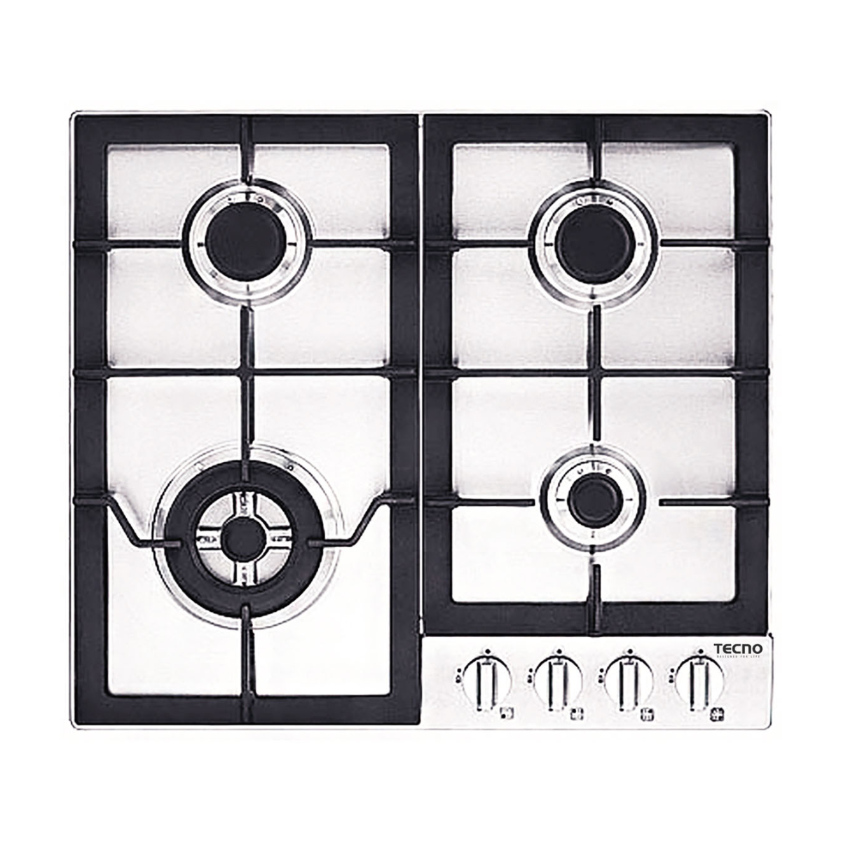Tecno TA 608TRSV - 60cm Stainless Steel Gas Hob 4 Burners