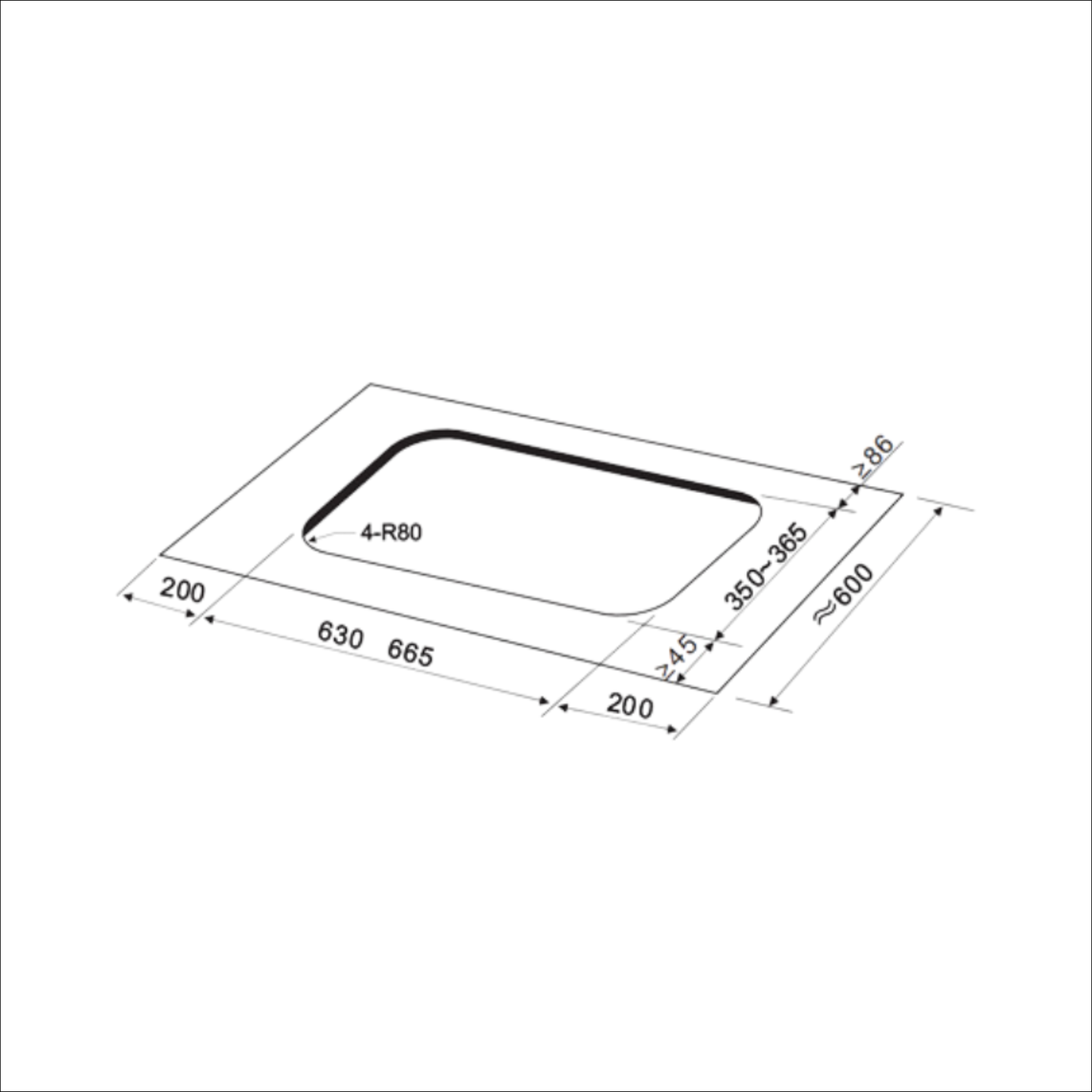 Valenti VC728G - 73cm Built-In Glass Hob 2 Burners