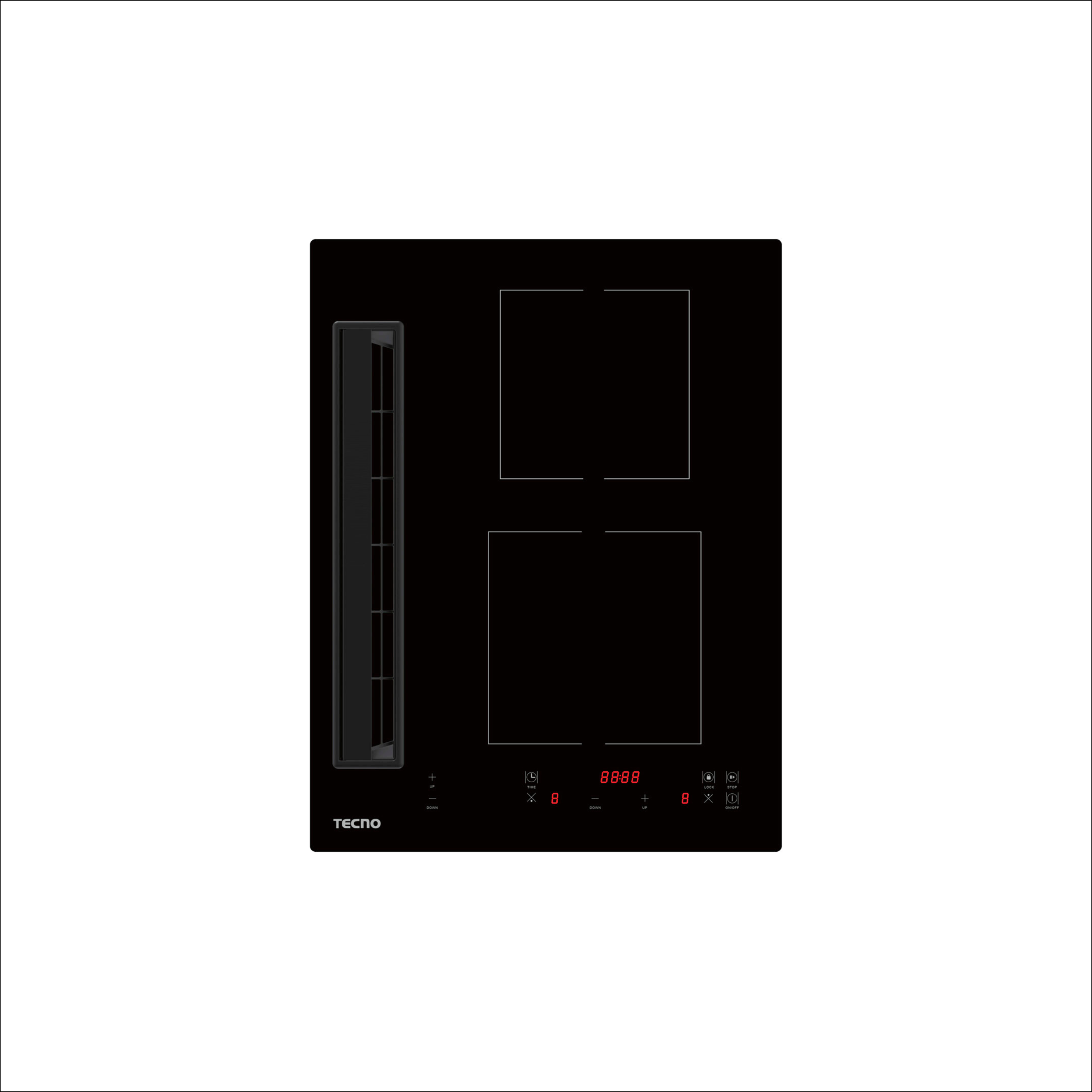 Tecno TIR3820PS - 40cm Induction Hob with Integrated Plasma Hood 2 Burners