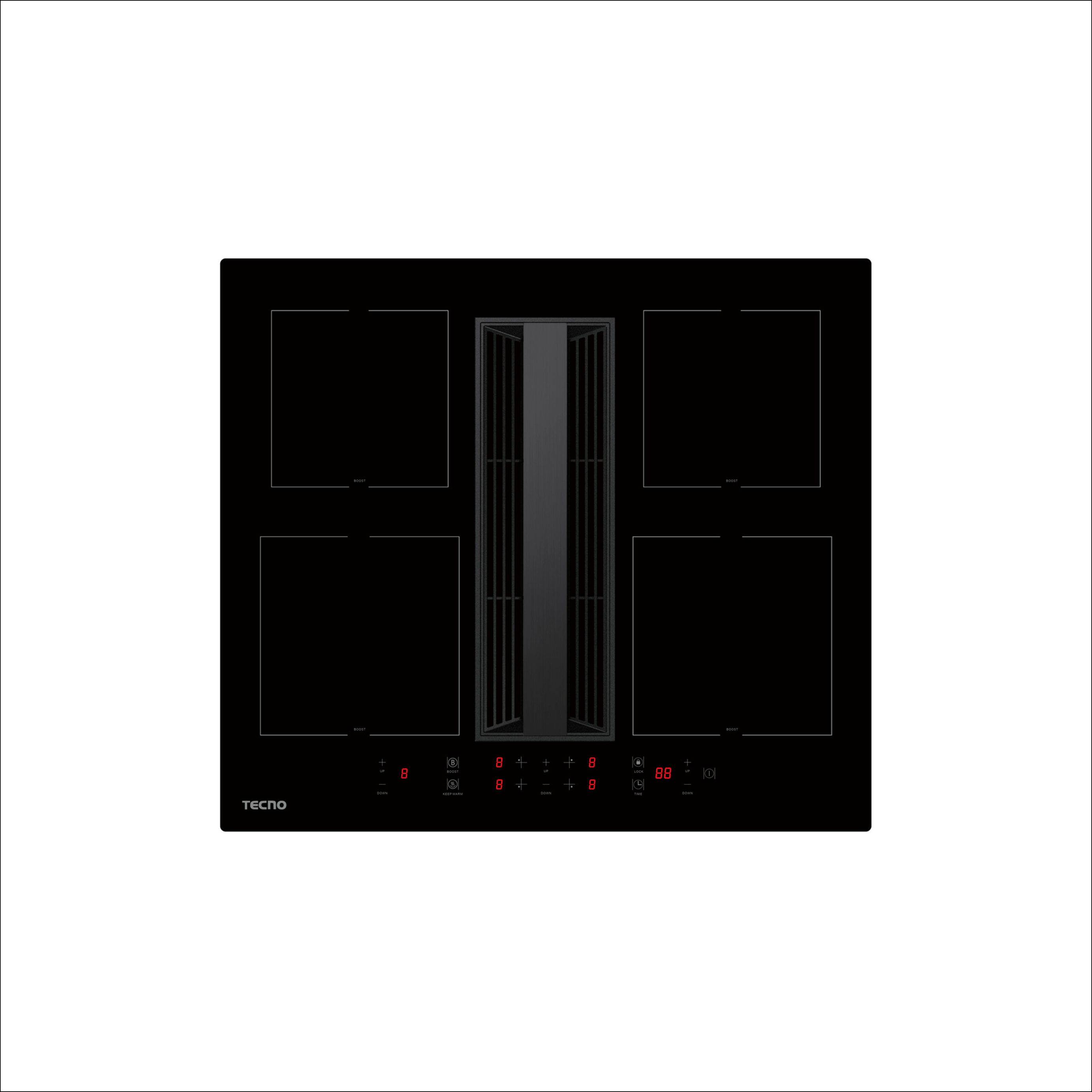 Tecno TIR6040FL - 60cm Induction Hob with Integrated Plasma Hood 4 Burners