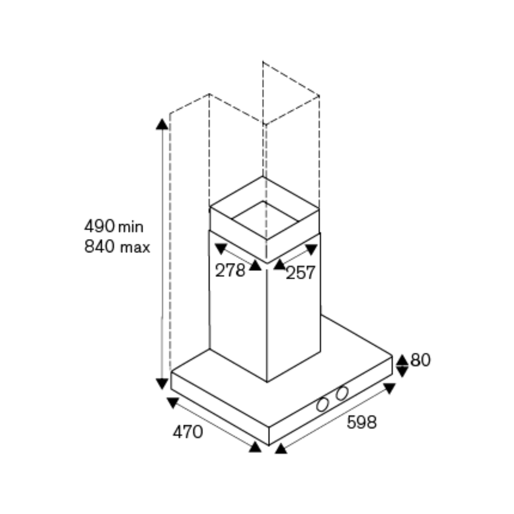 La Germania KG60KLAG1XA - 60cm Wall Mount Hood