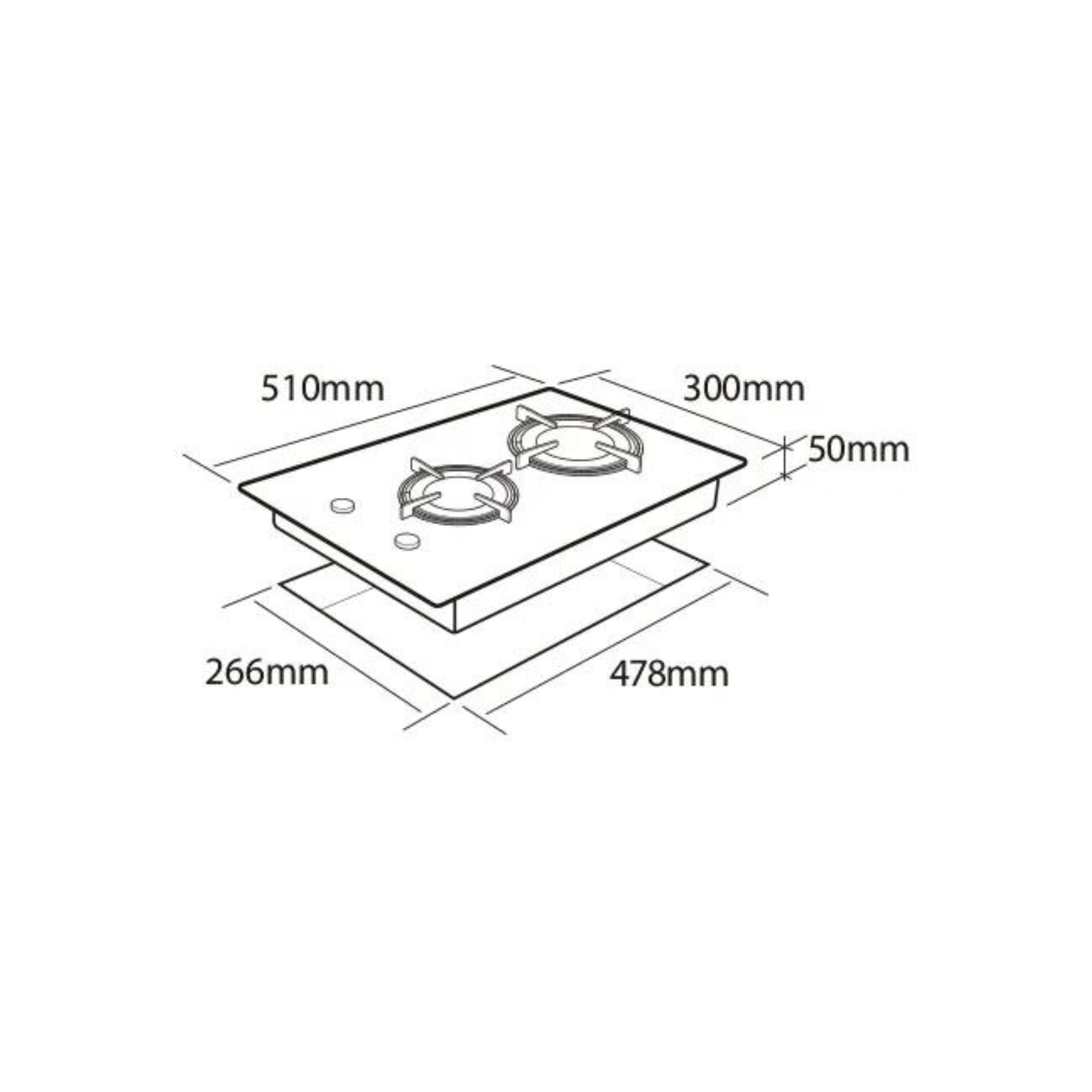 Möwe MW230S - 30cm Stainless Steel Hob 2 Burners