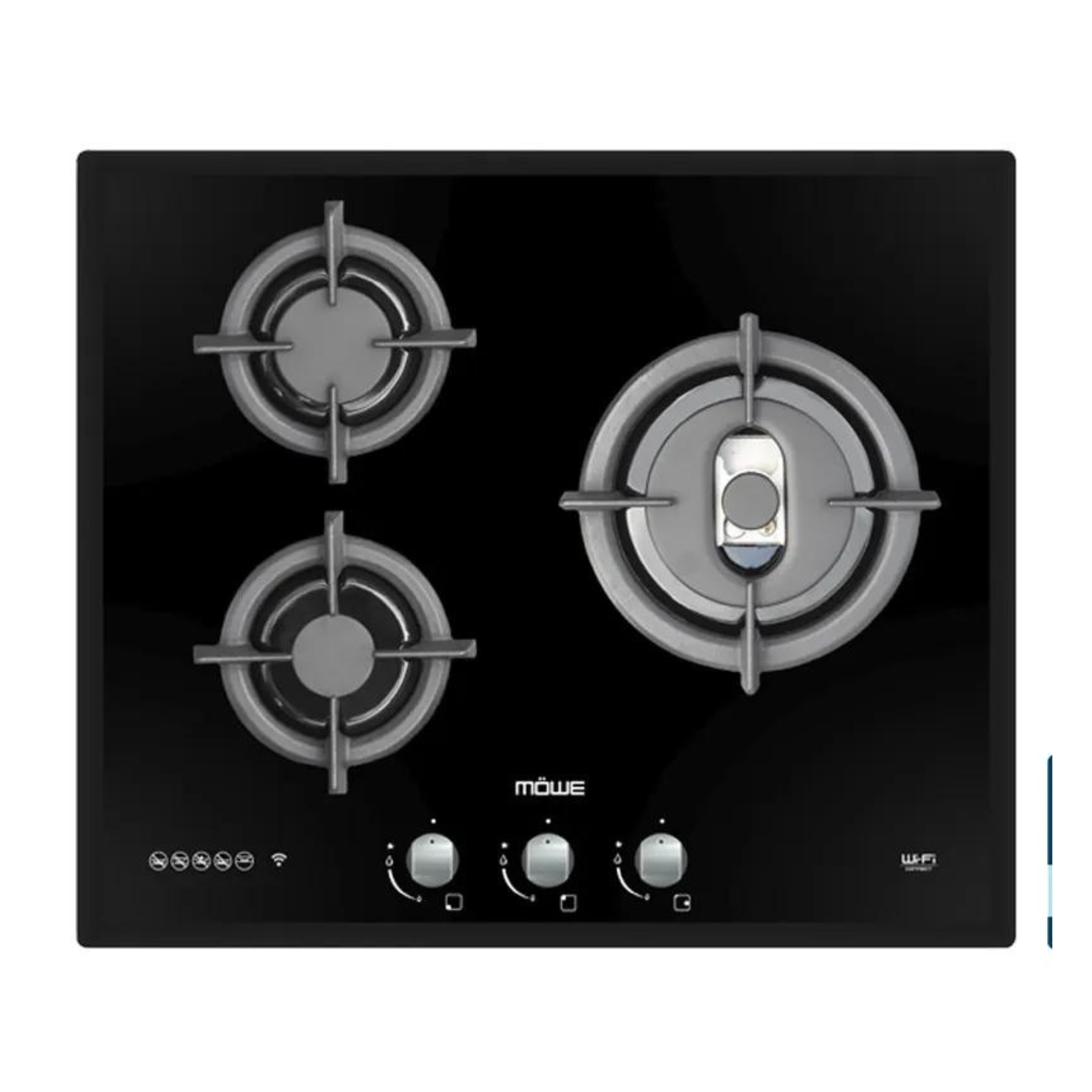 MOWE MW360G - 60cm Glass Hob 3 Burners