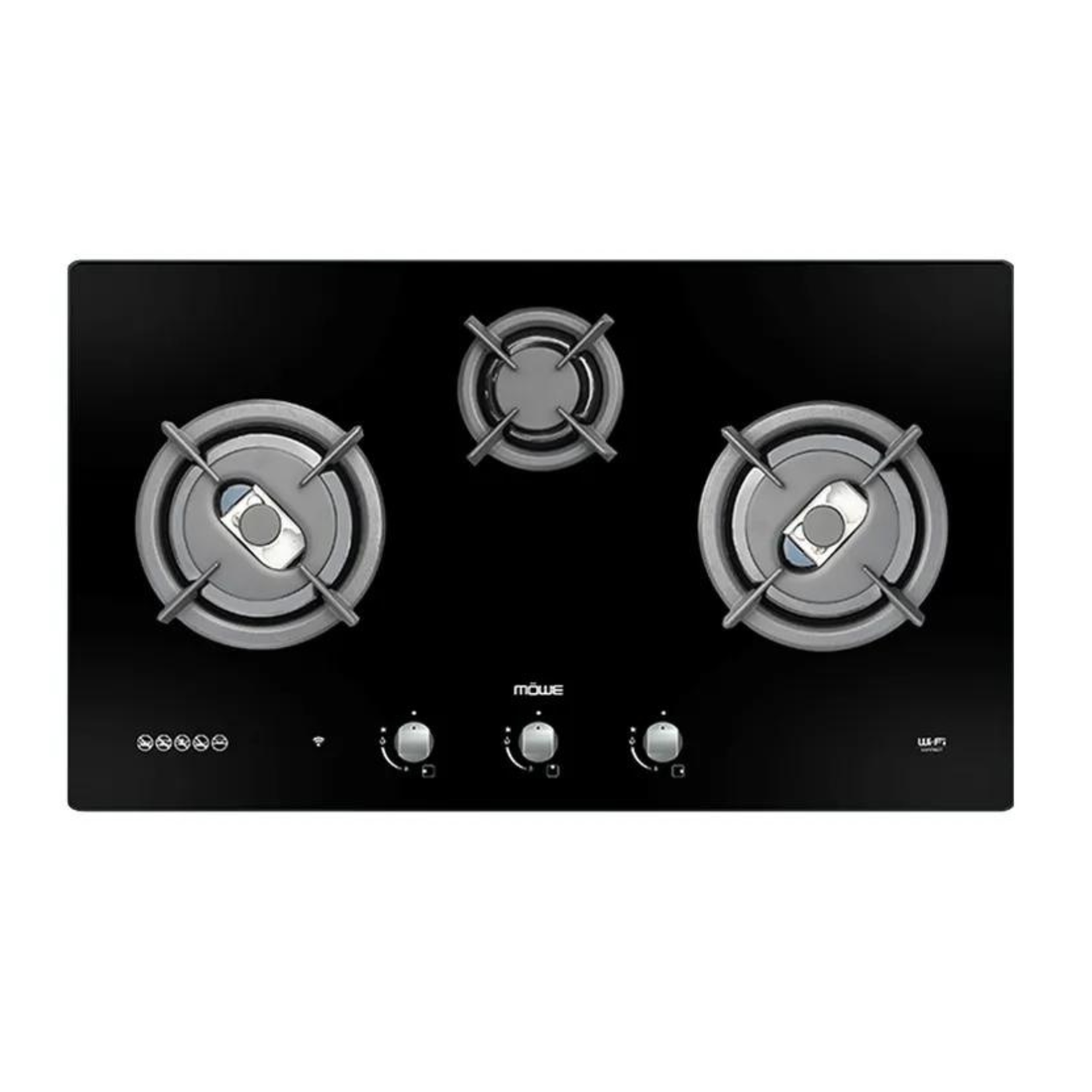 MOWE MW370G - 78cm Glass Hob 3 Burners