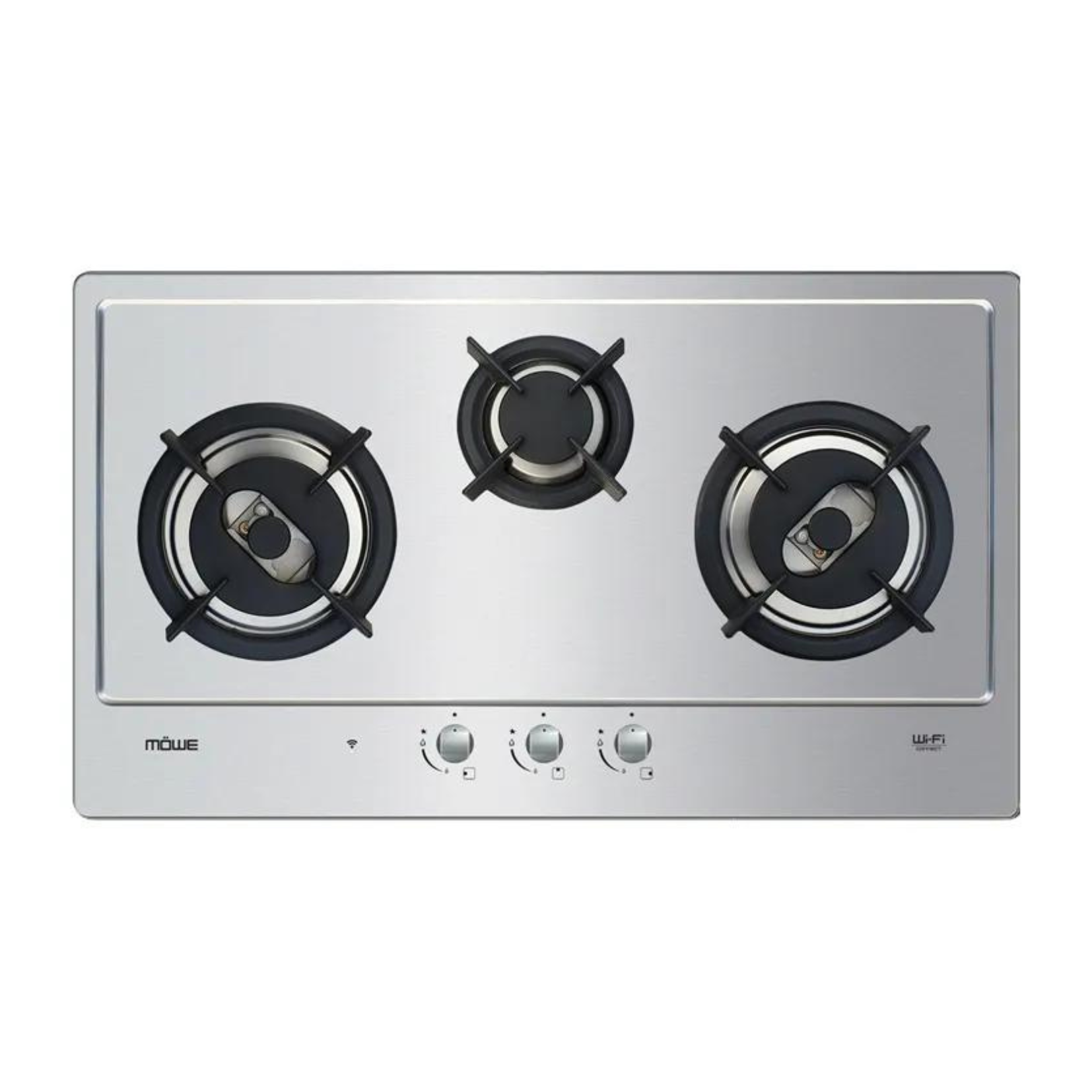 MOWE MW370S - 78cm Stainless Steel Hob 3 Burners