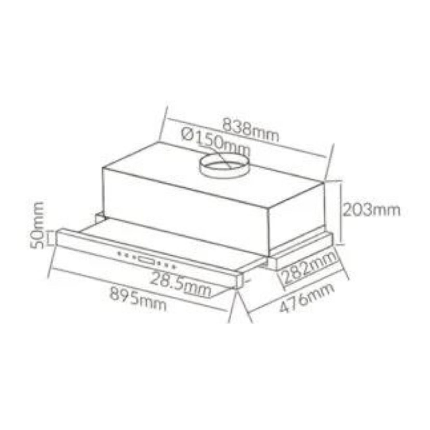 MOWE MW982S - 90cm Telescopic Hood