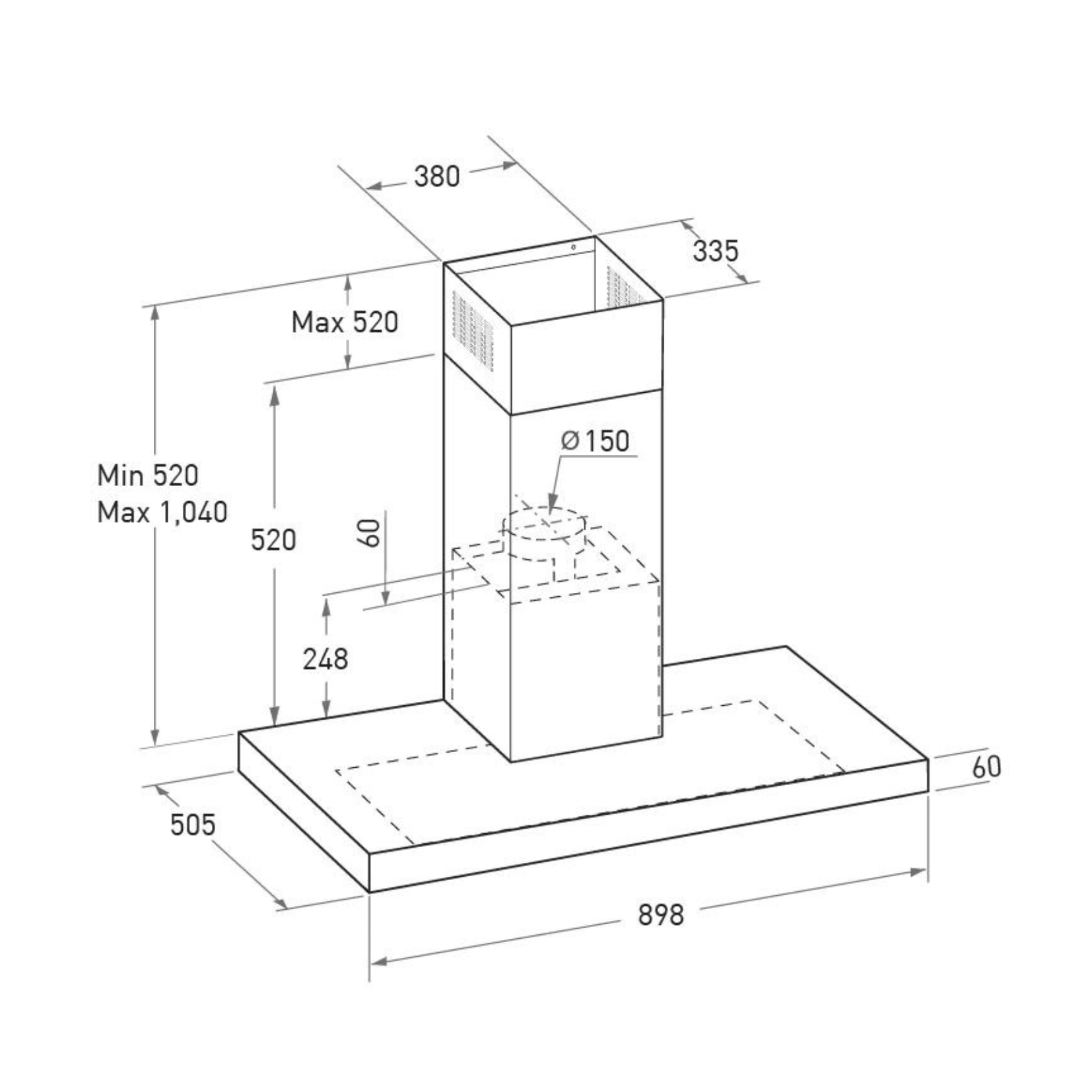 Mayer MMBCH900I - 90cm Chimney Cooker Hood