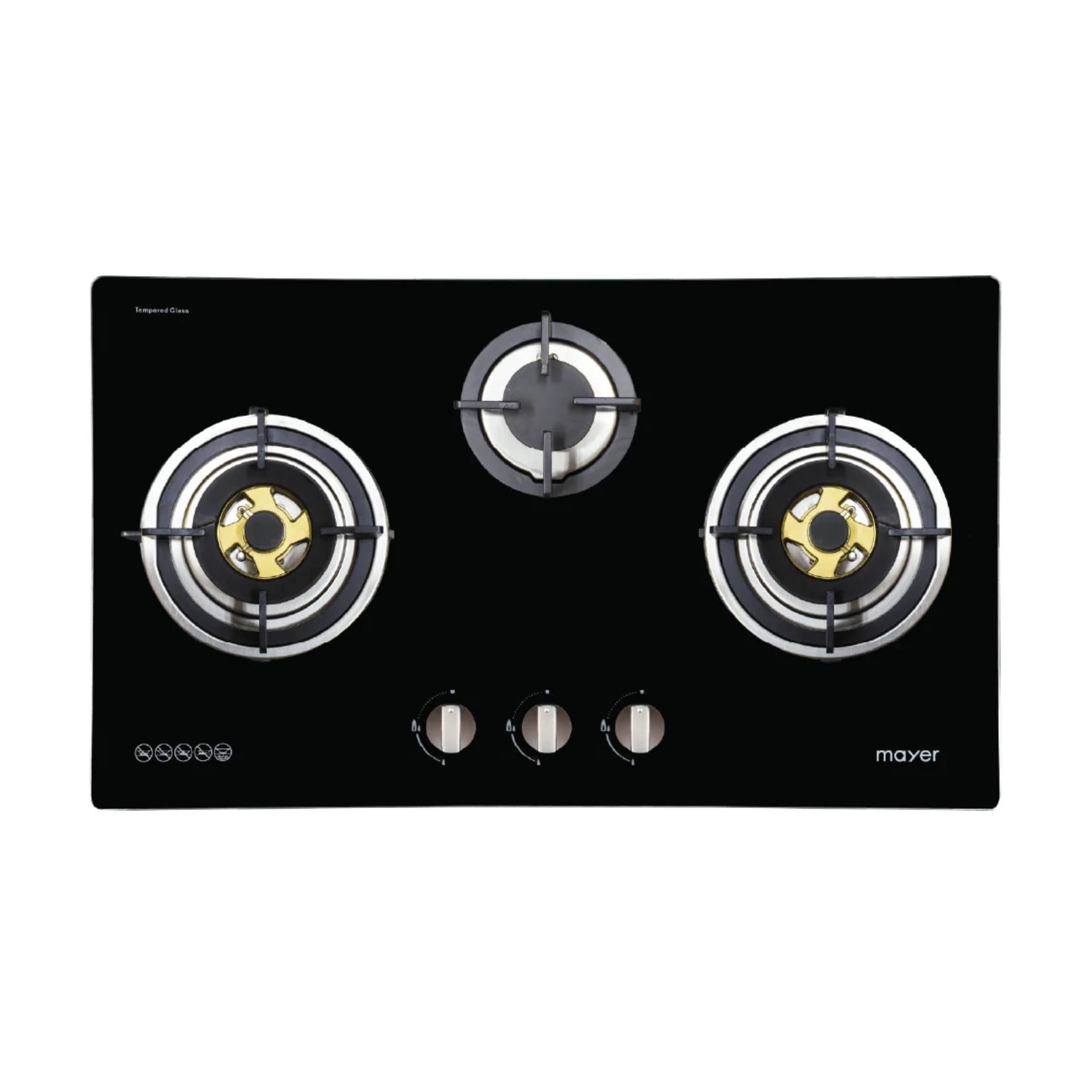 Mayer MMGH883HI - 86cm Glass Hob 3 Burners