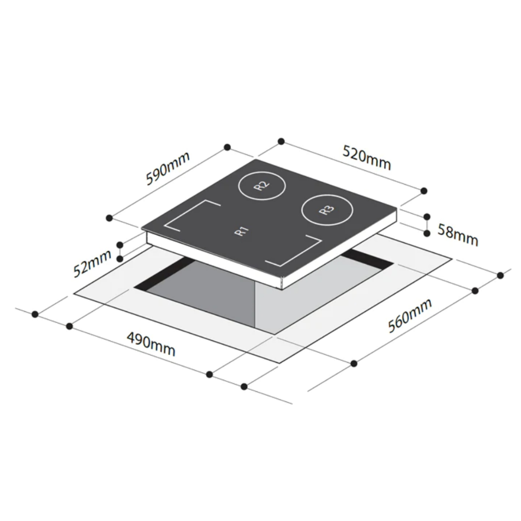 Mayer MMIH603FZ - 60cm Induction Hob 3 Burners