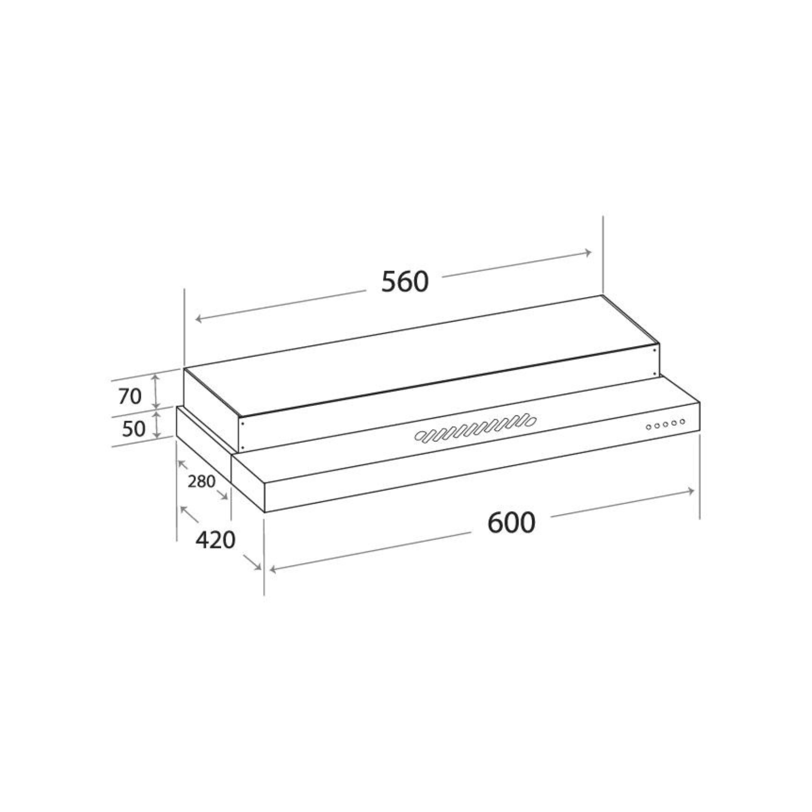 Mayer MMSI600HS - 60cm Semi-Integrated Slimline Hood