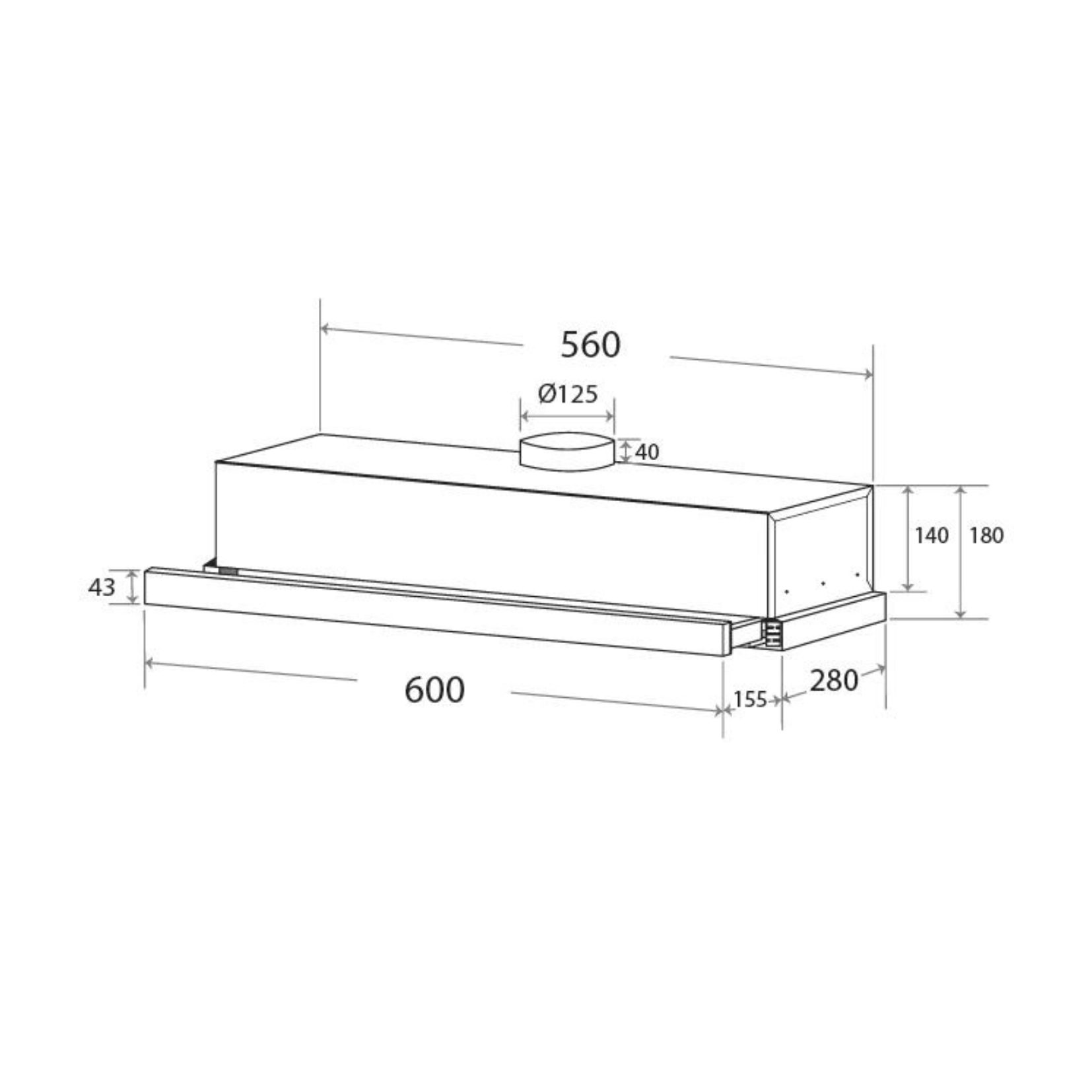 Mayer MMTH60 - 60cm Telescopic Hood